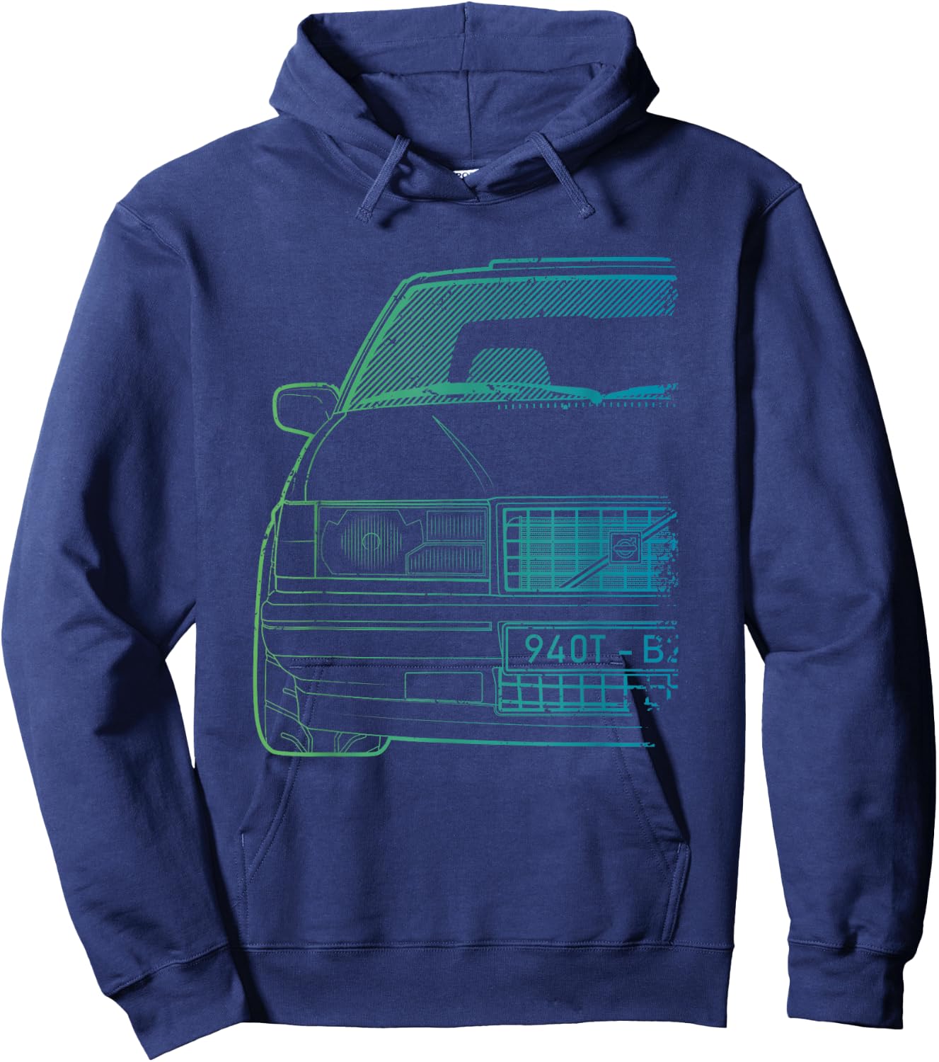 Vintage Racing 940 Turbo Green Hoodie - Hoodie | Navy