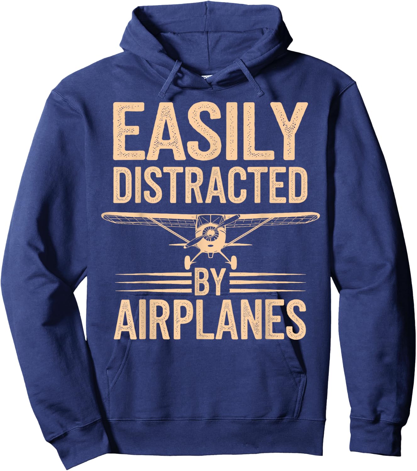 Easily Distracted By Airplanes Funny Pilot Hoodie - Hoodie | Navy