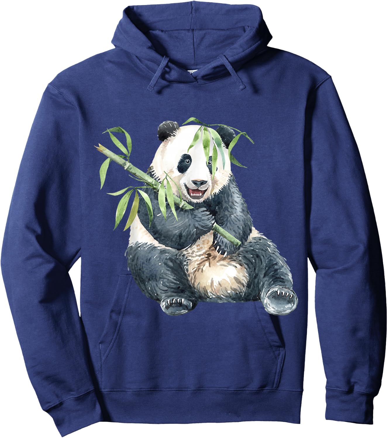 Panda Eating Bambus Watercolor Hoodie - Hoodie | Navy