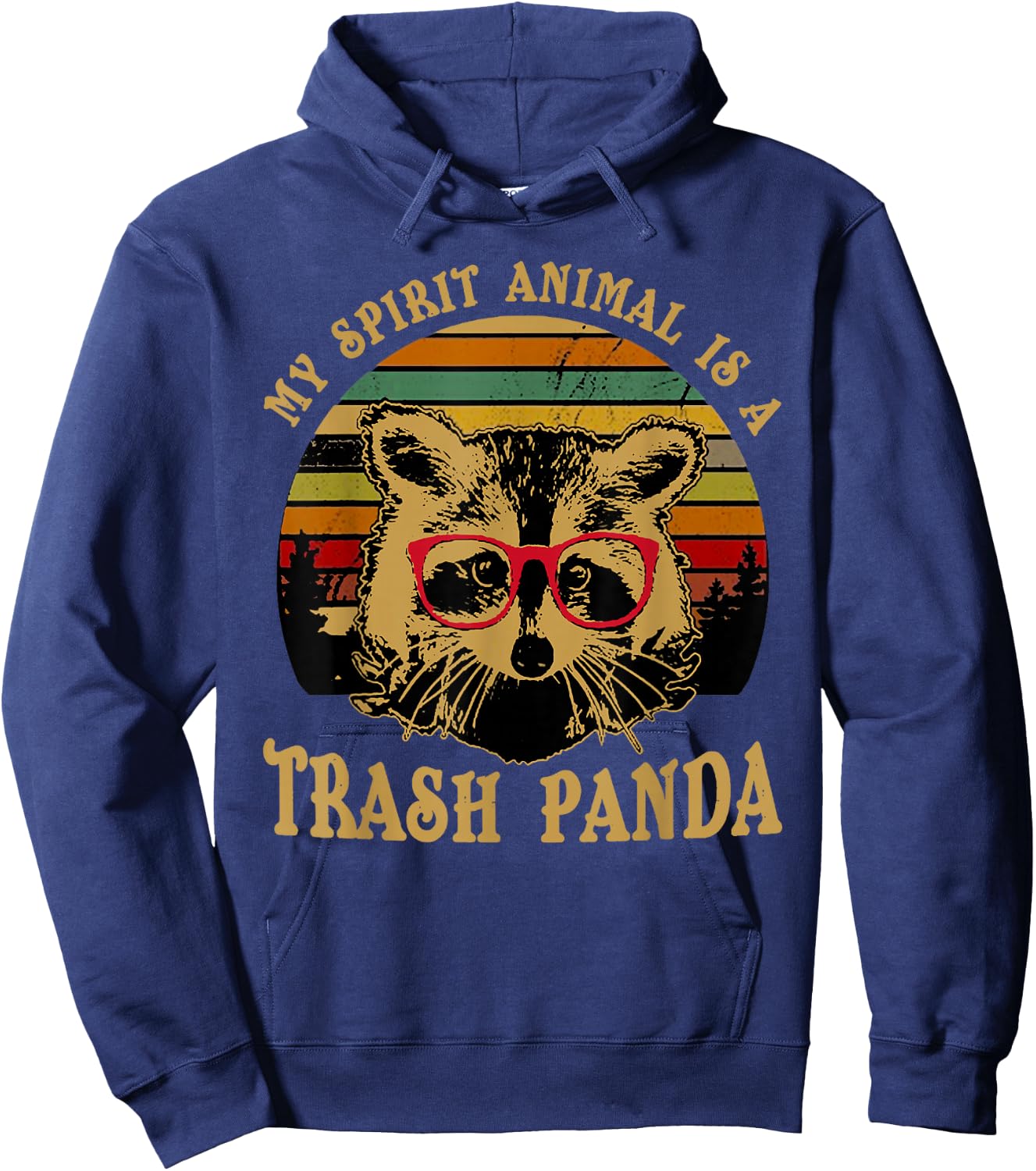 My Spirit Animal is A Trash Panda Geeky Glasses Hoodie - Hoodie | Navy