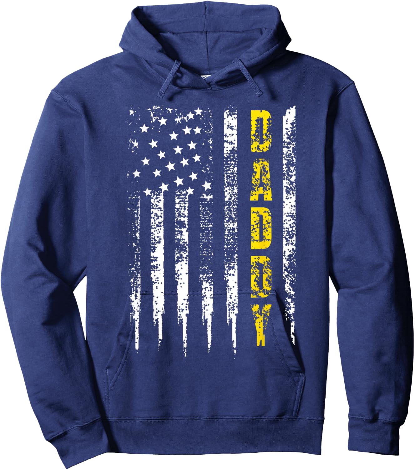 Tow Truck Driver Yellow Line Daddy US Flag Hoodie - Hoodie | Navy