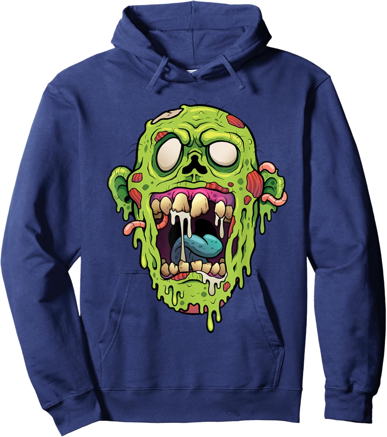 Scary Halloween Cartoon Zombie Gift Hoodie - Hoodie | Navy