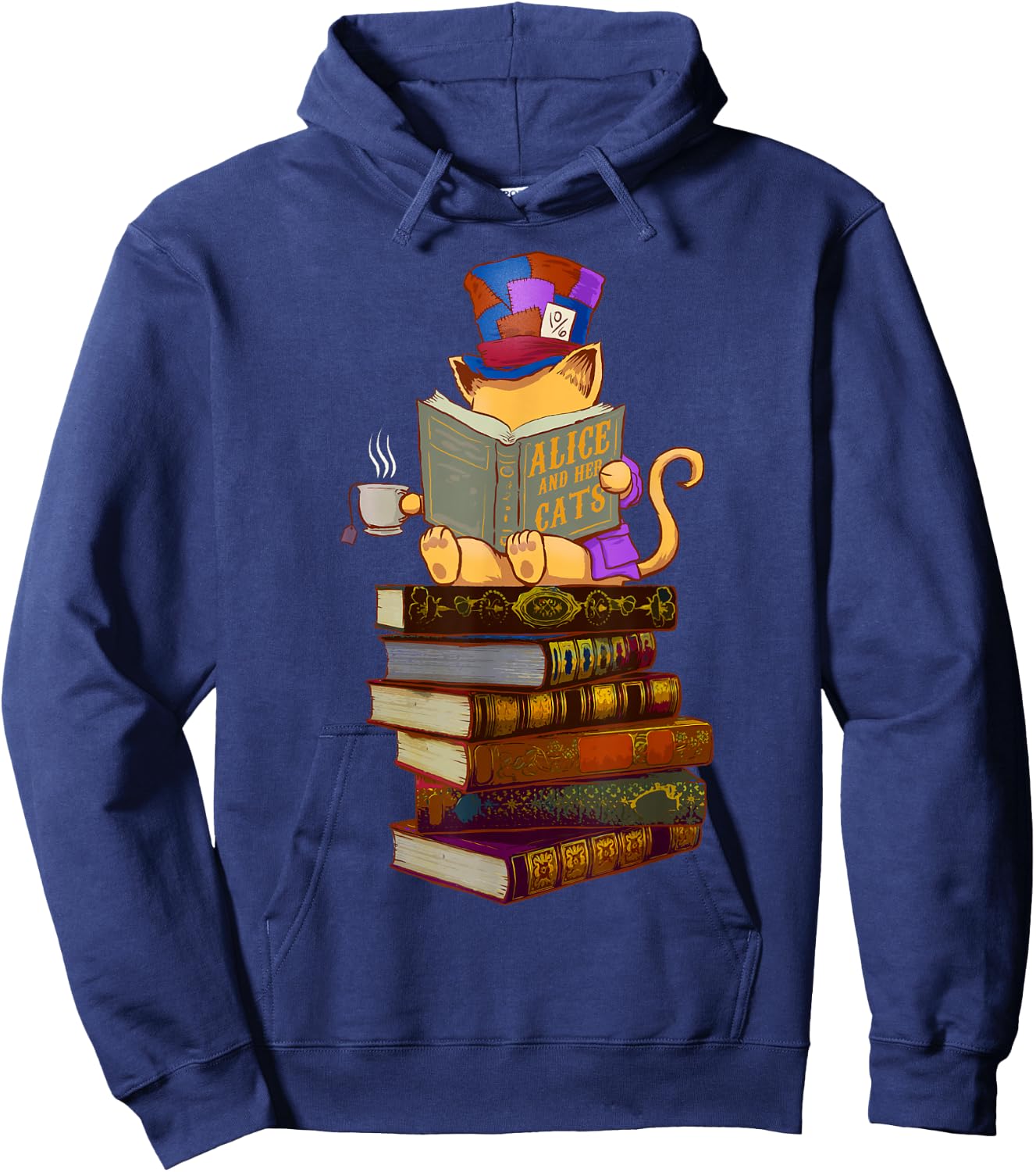 Kittens, Cats, tea party and books Hoodie - Hoodie | Navy