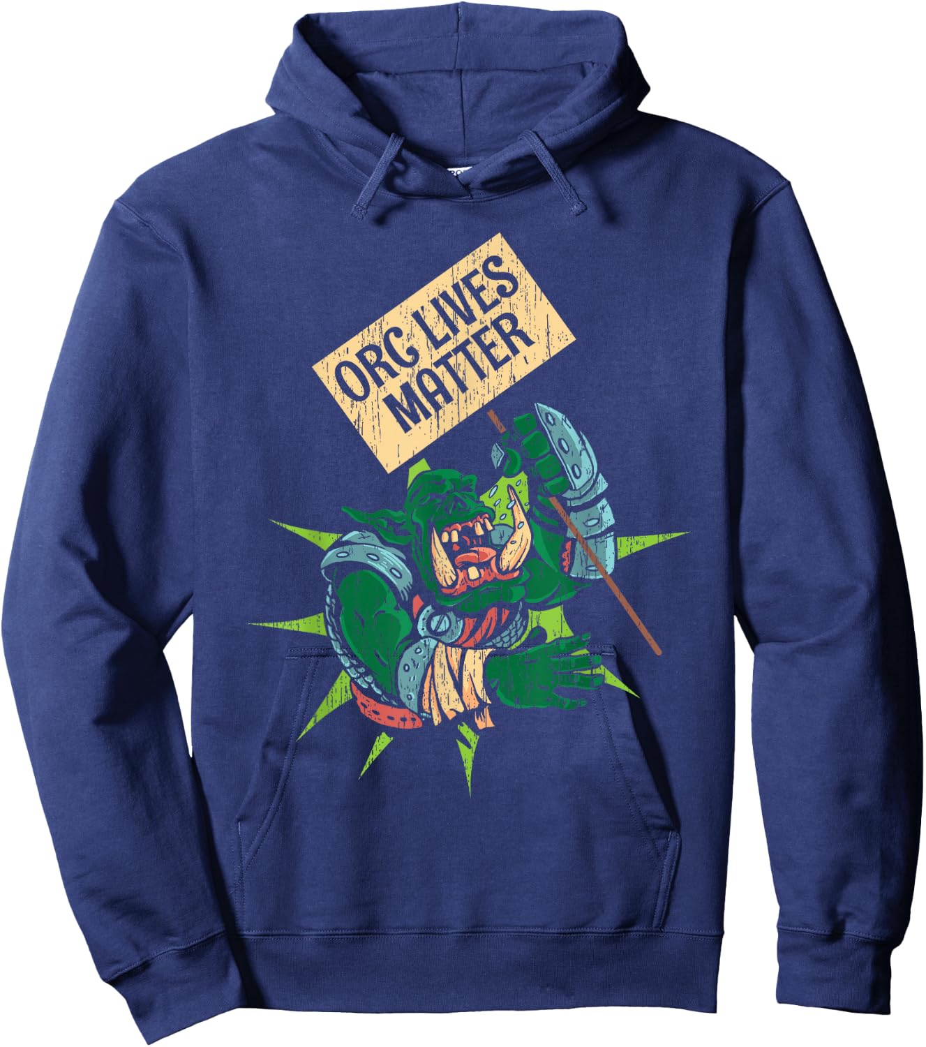 Cool Orc Gift Black Modern Classic Orc Hoodie - Hoodie | Navy
