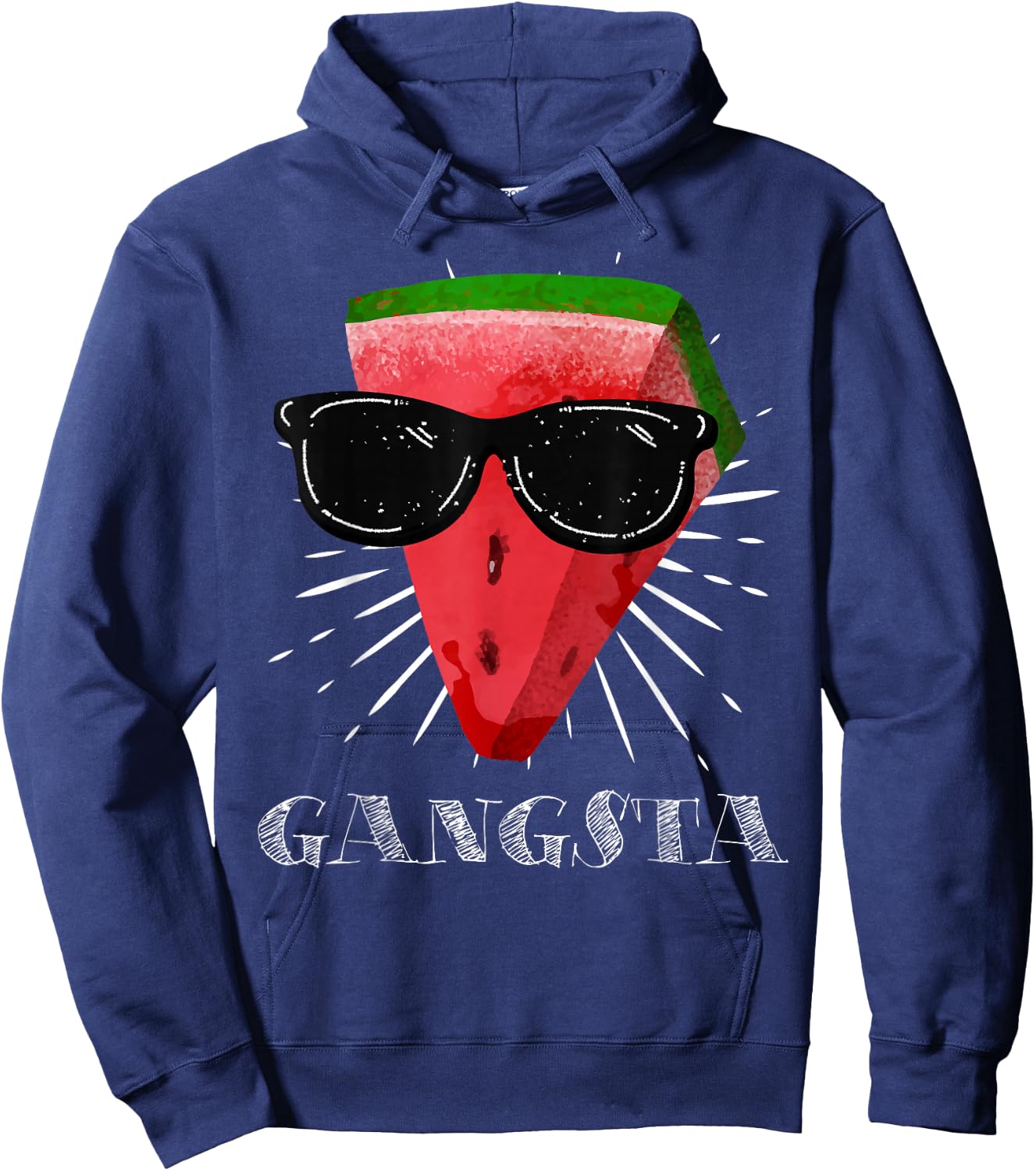 Gangsta Watermelon with Sunglasses Gift Fun Hoodie - Hoodie | Navy