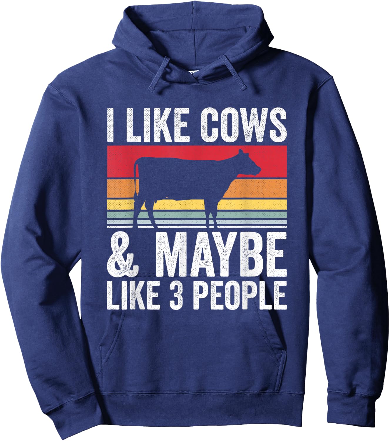 Farm I Like Cows And Maybe Like 3 People Hoodie - Hoodie | Navy