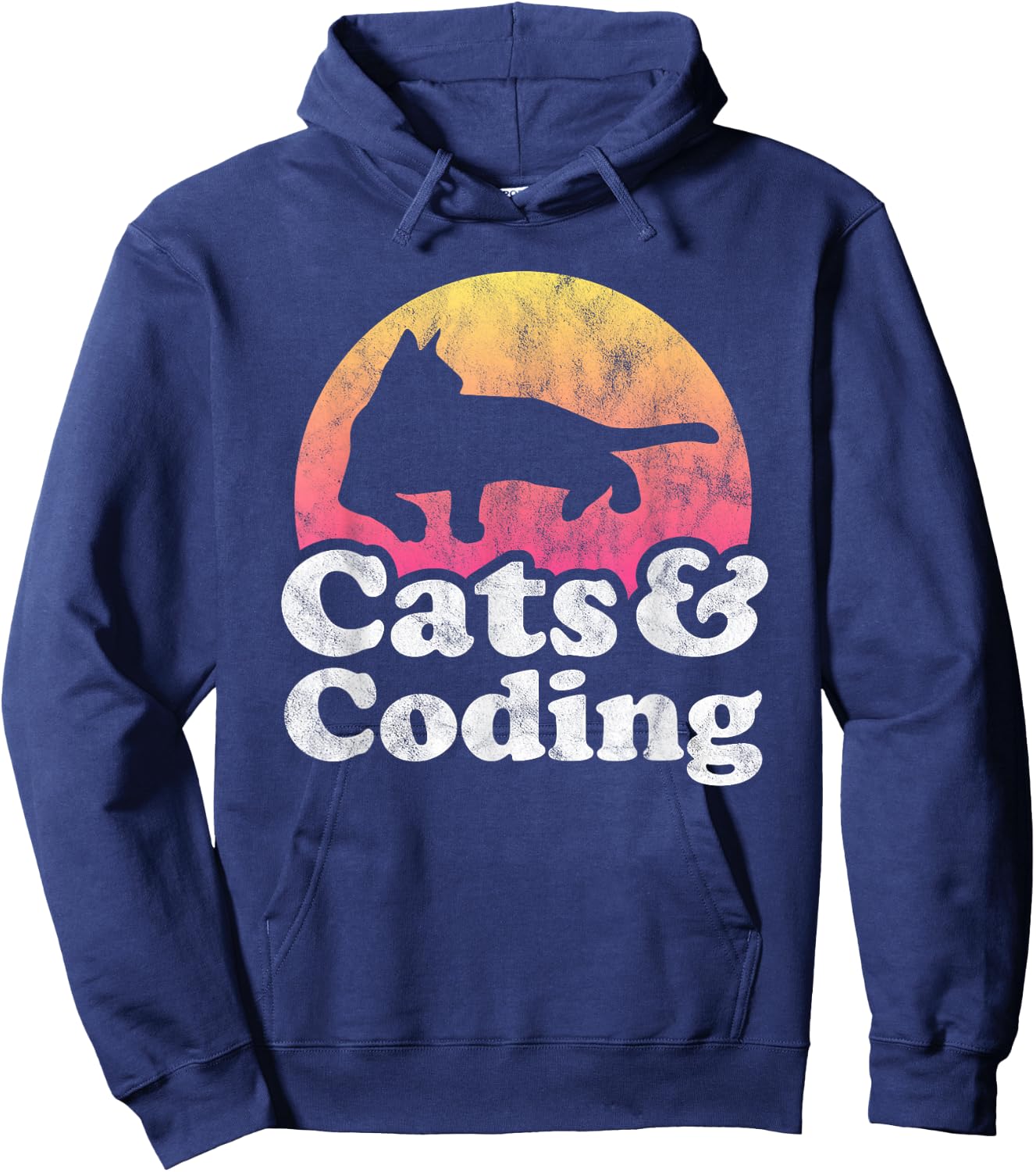 Cats and Coding Men's or Women's Cat and Coder Hoodie - Hoodie | Navy