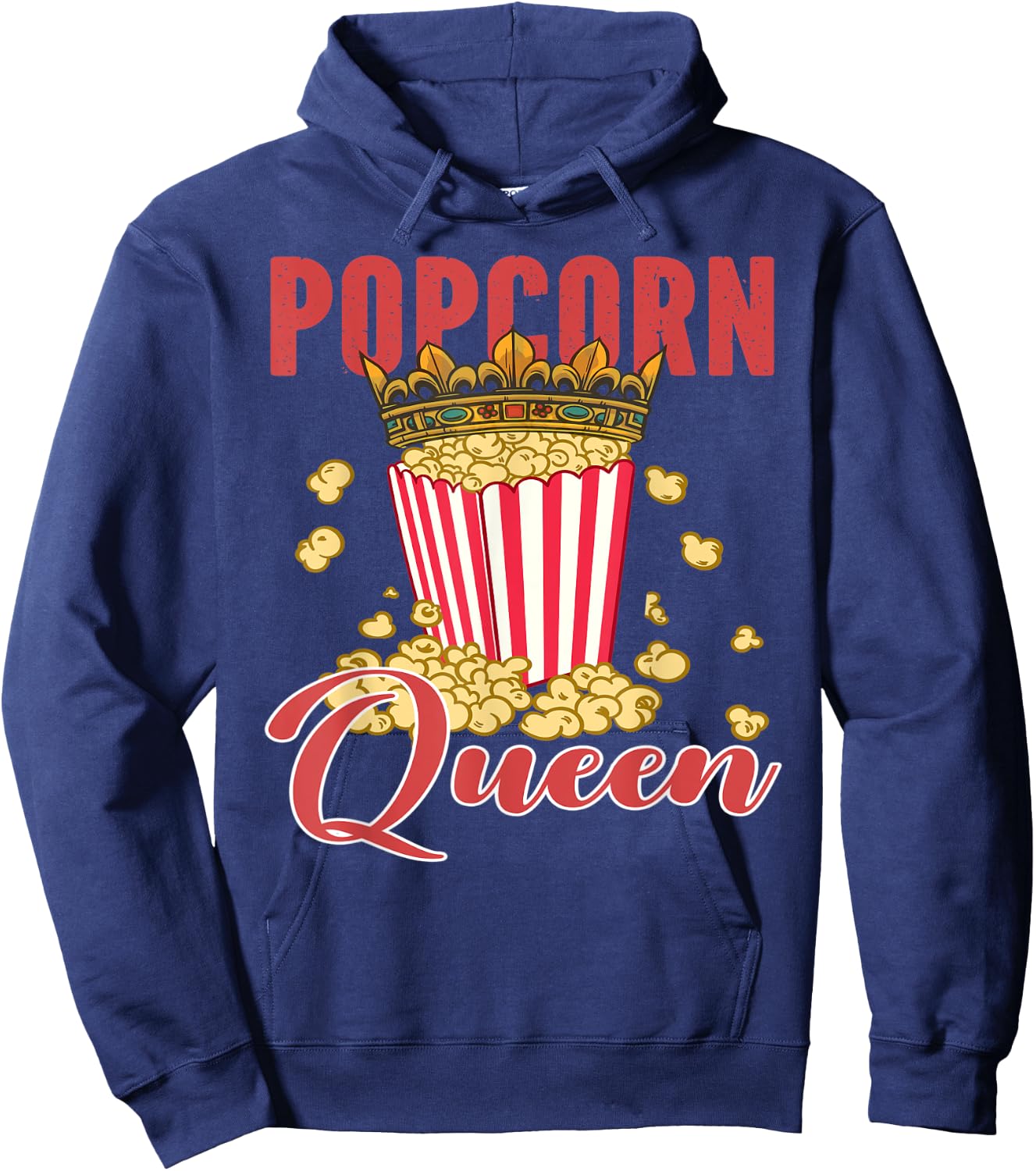 Popcorn Queen Popcorn Lover Costume Hoodie - Hoodie | Navy