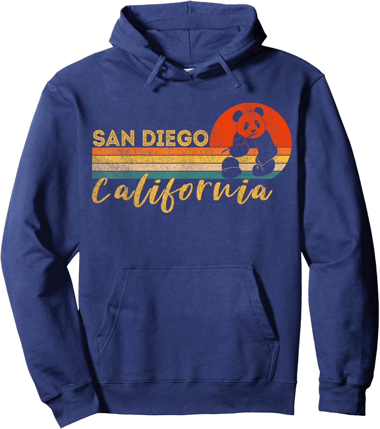 San Diego Retro Panda Zoo California Vintage Hoodie - Hoodie | Navy