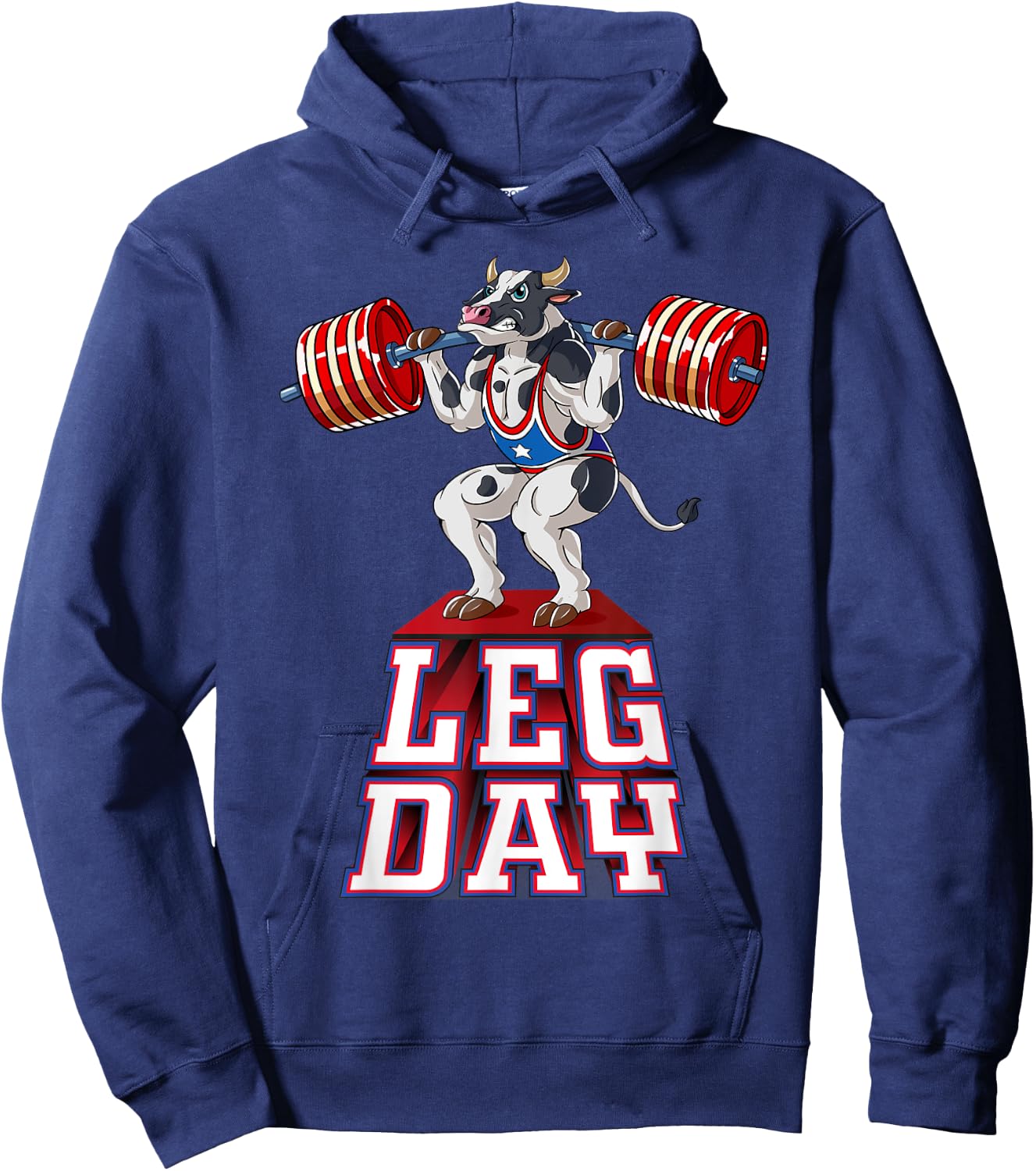 Leg Day cow Weight Lifting Squat Gym Training Hoodie - Hoodie | Navy