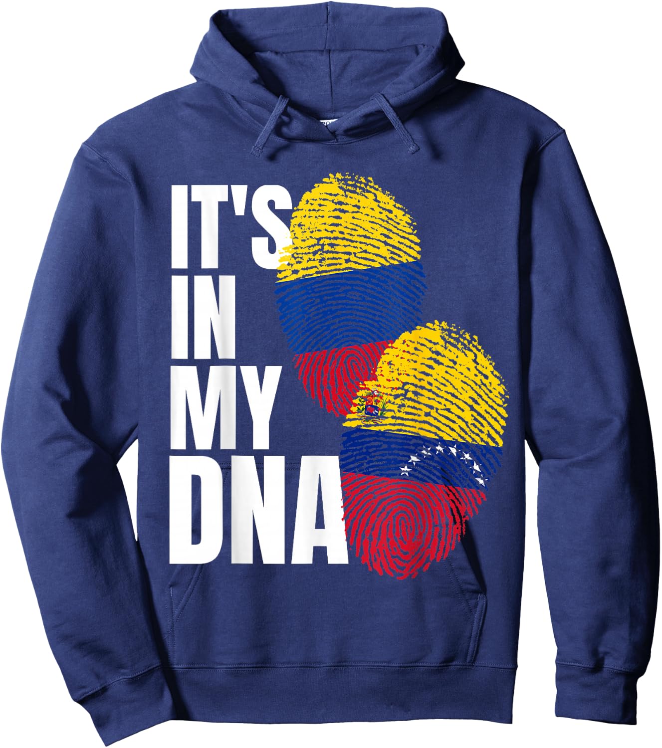 Colombian And Venezuelan DNA Mix Flag Heritage Hoodie - Hoodie | Navy