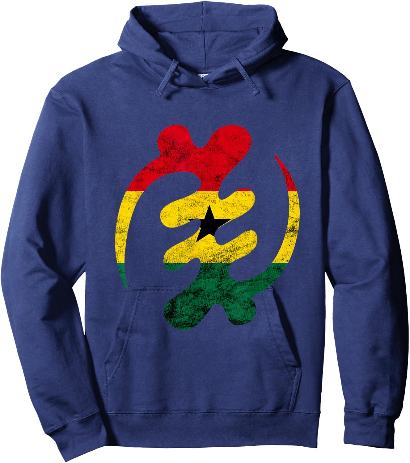Gye Nyame Adinkra African Symbol Ghana Flag Hoodie - Hoodie | Navy