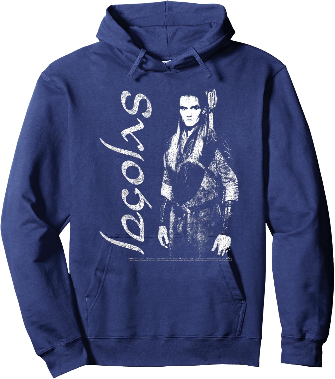 Lord of The Rings Legolas Distressed Poster Hoodie - Hoodie | Navy