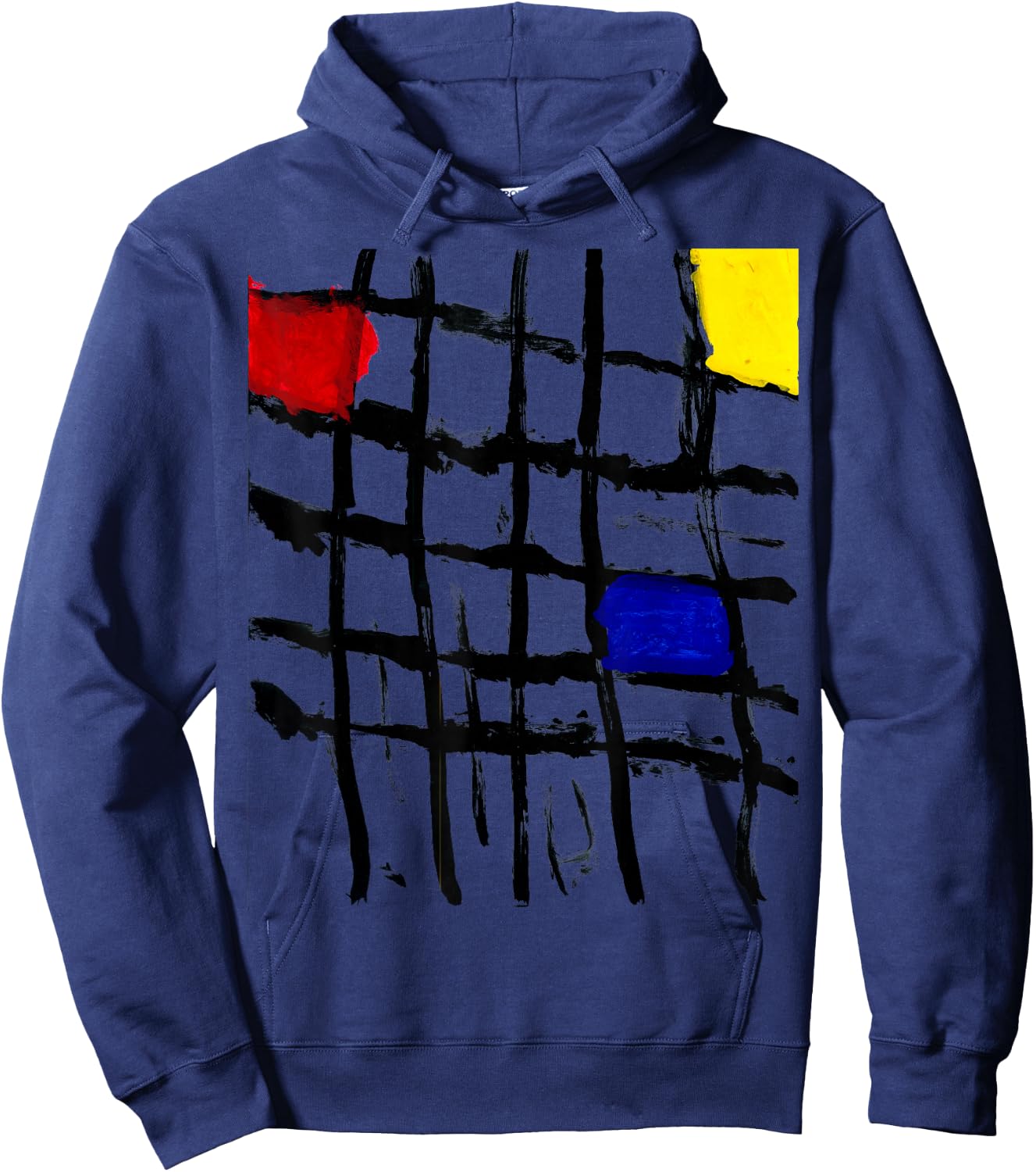Designer Shirt Reflections of Mondrian Hoodie - Hoodie | Navy