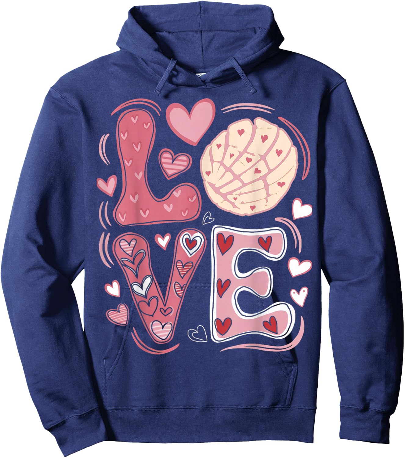 LOVE Latina Mexican Baked Concha Pastry Conchas Hoodie - Hoodie | Navy