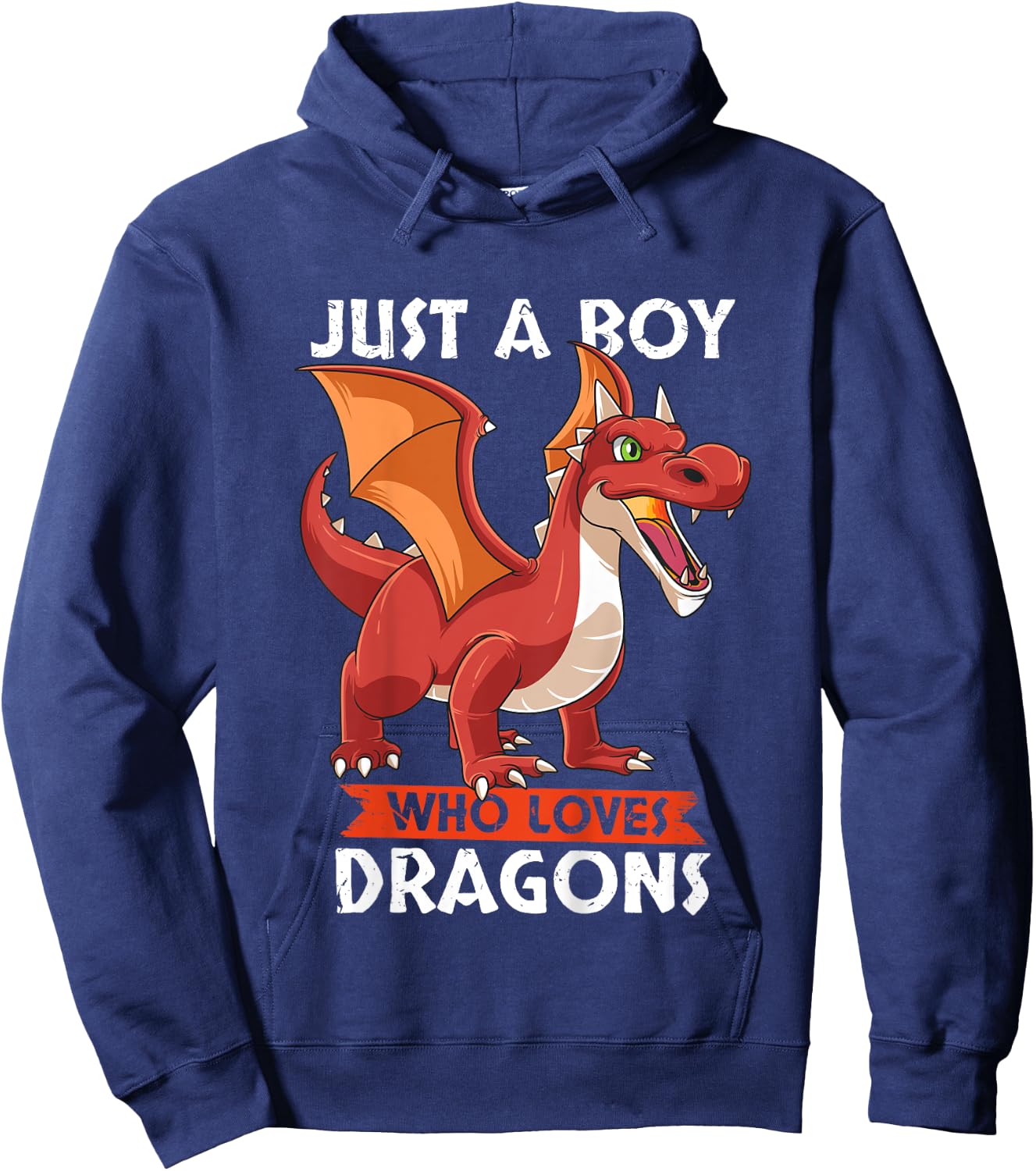 Kids Cute Just a Boy Who Loves Dragons - Gift Hoodie - Hoodie | Navy