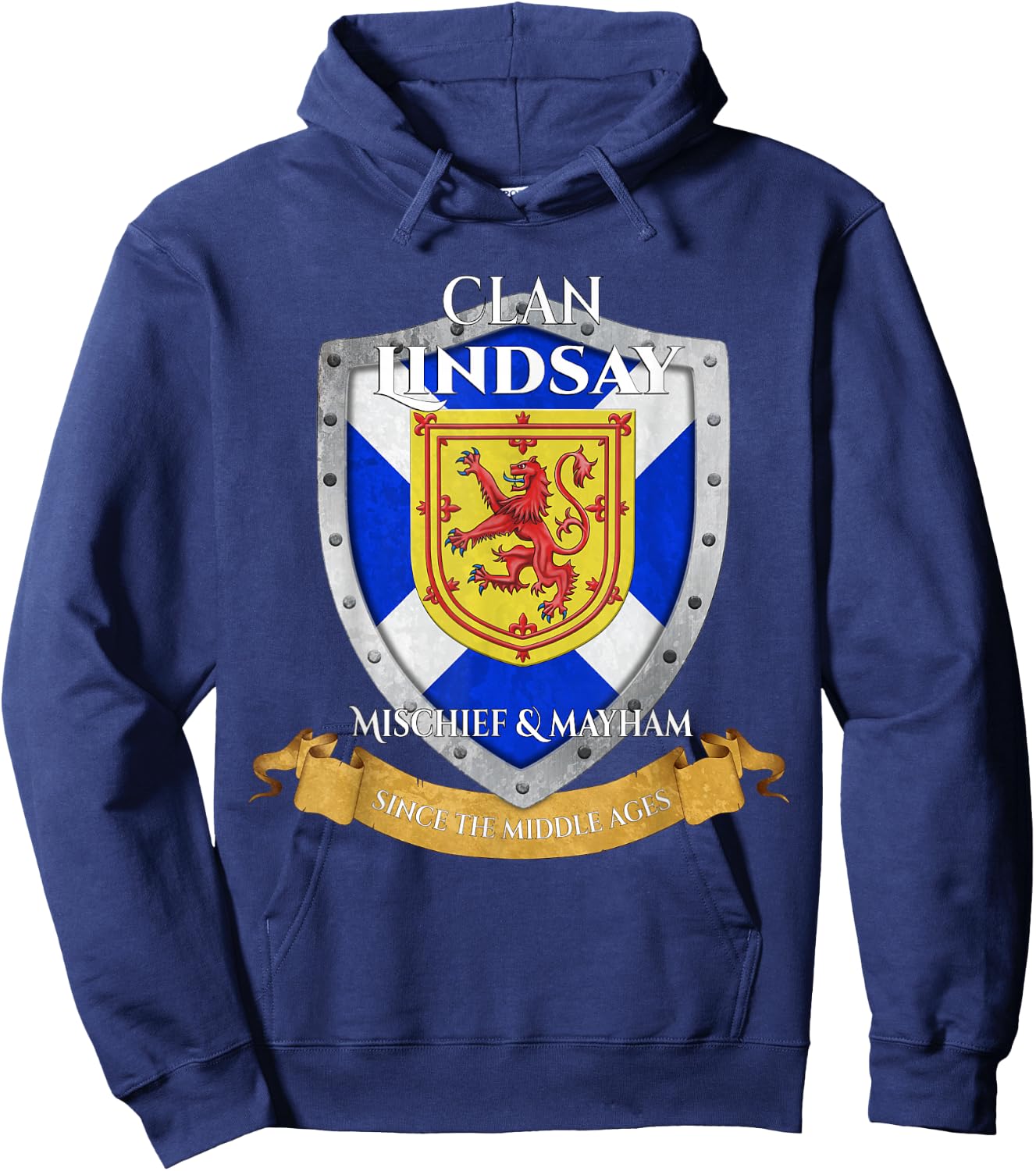 Lindsay Scottish Family Clan Scotland Shield Hoodie - Hoodie | Navy