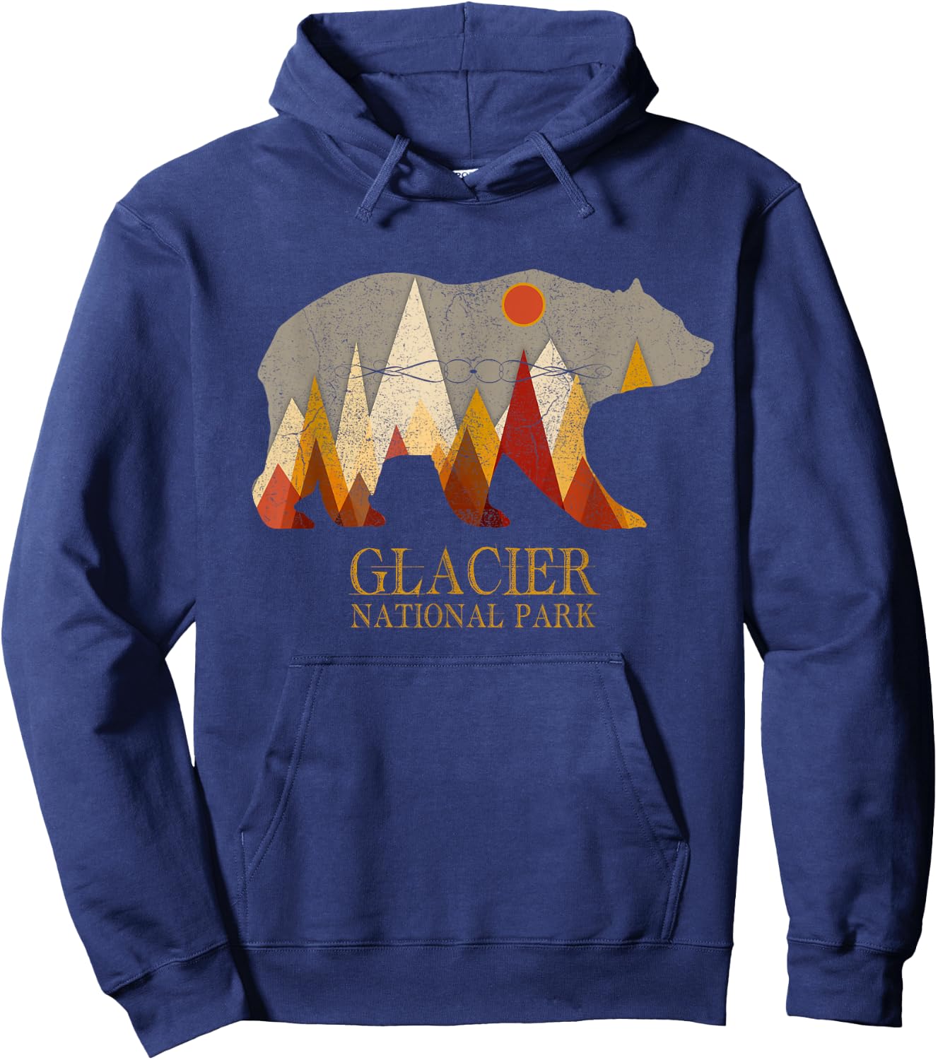 Glacier National Park Grizzly Bear Montana Hoodie - Hoodie | Navy