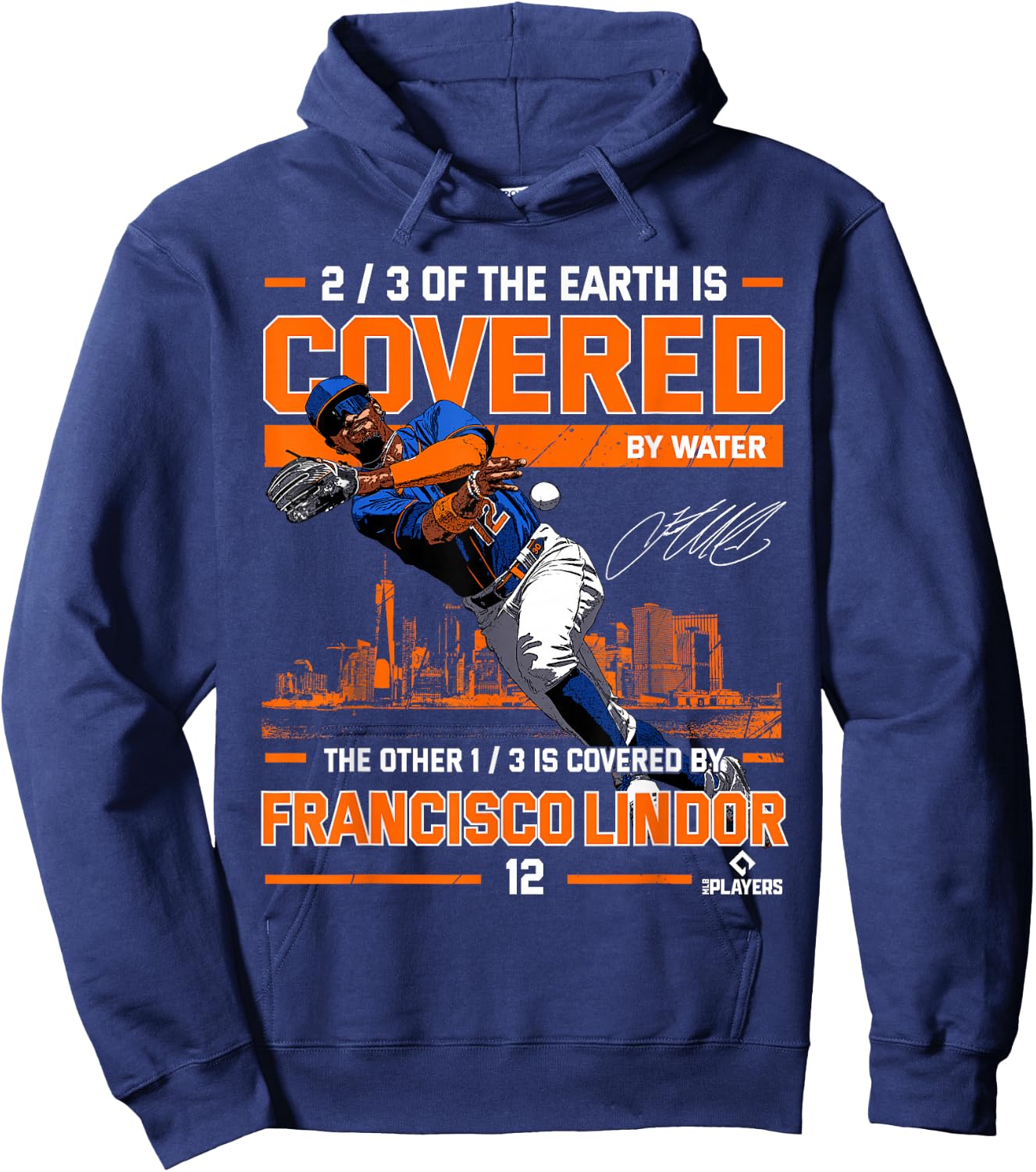 Francisco Lindor Covered Paquito New York MLBPA Hoodie - Hoodie | Navy