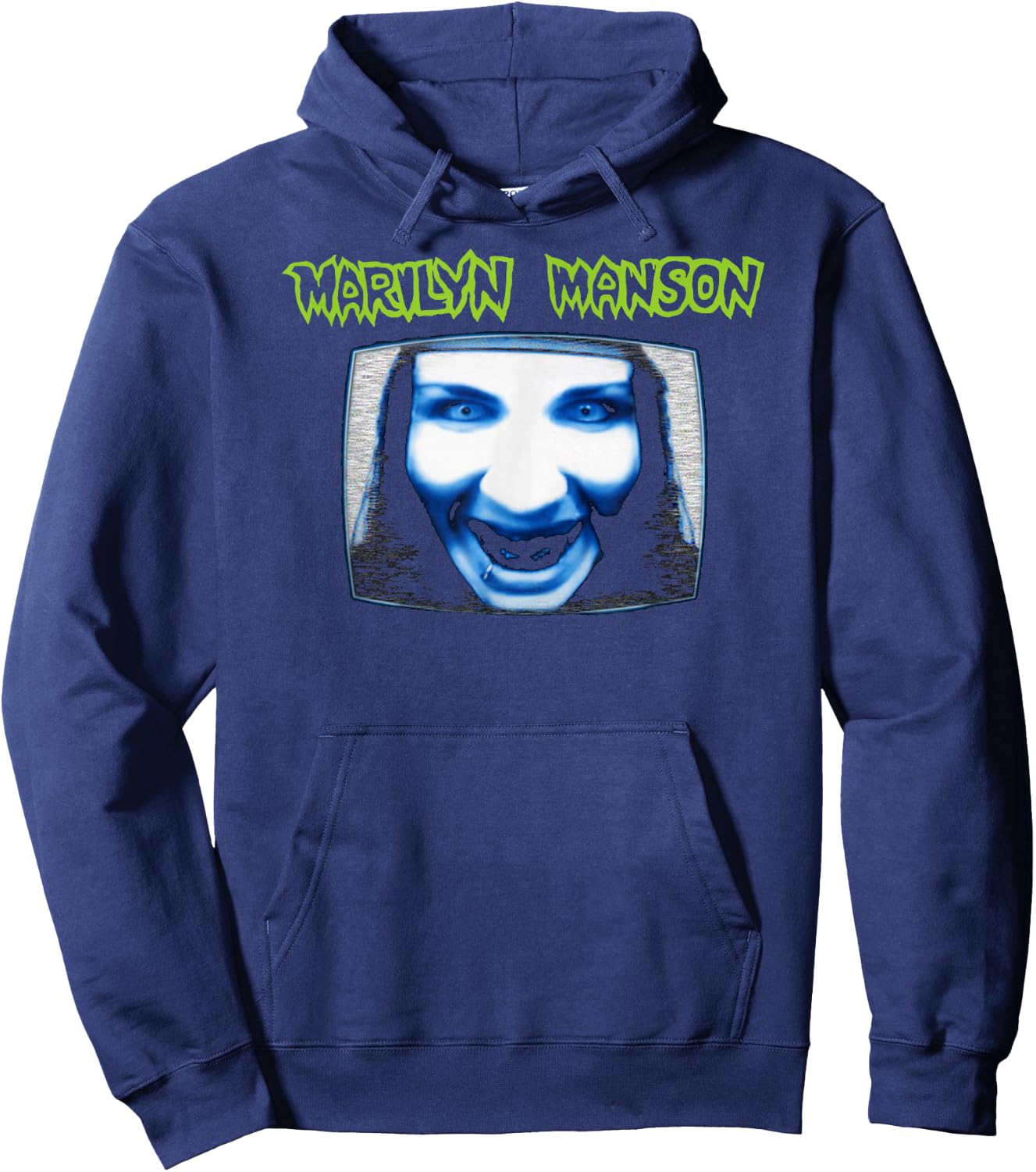 Marilyn Manson – TV with Logo Hoodie - Hoodie | Navy
