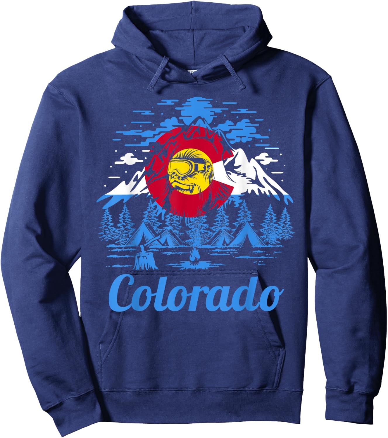 Colorado Big Foot Mountain Graphic Design Hoodie - Hoodie | Navy