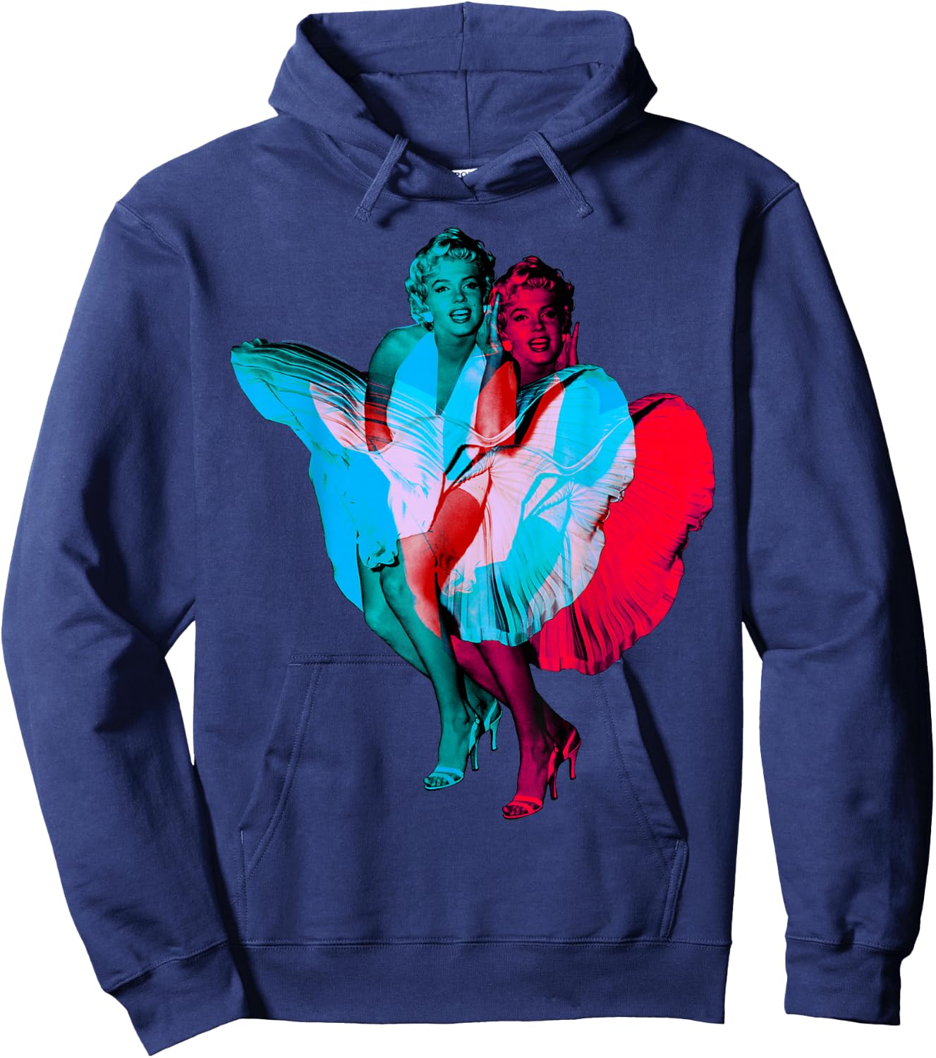 Marilyn Monroe 3D Classic Dress Pose Hoodie - Hoodie | Navy