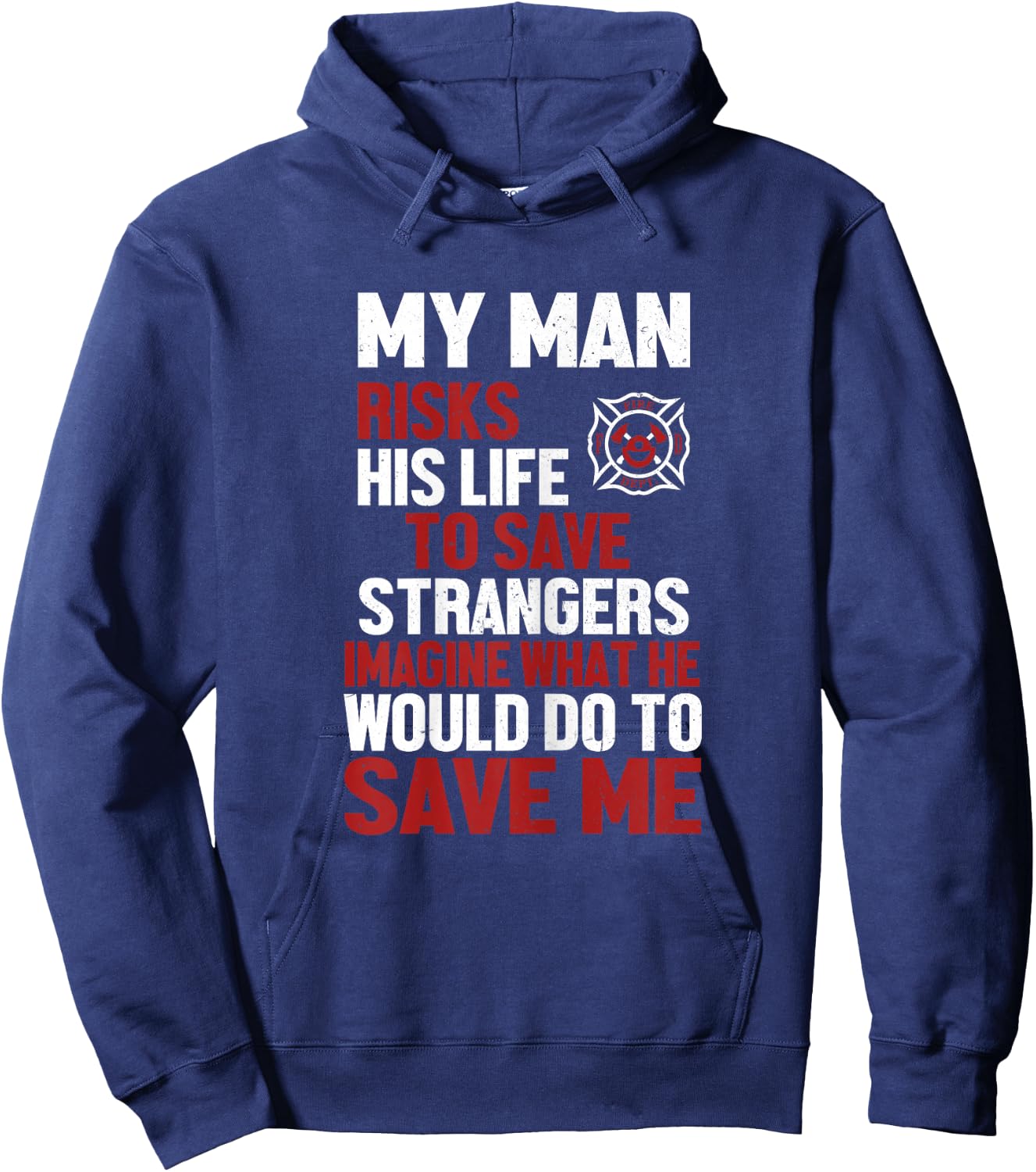 Firefighter Gift Fireman Wife & Girlfriend Hoodie - Hoodie | Navy