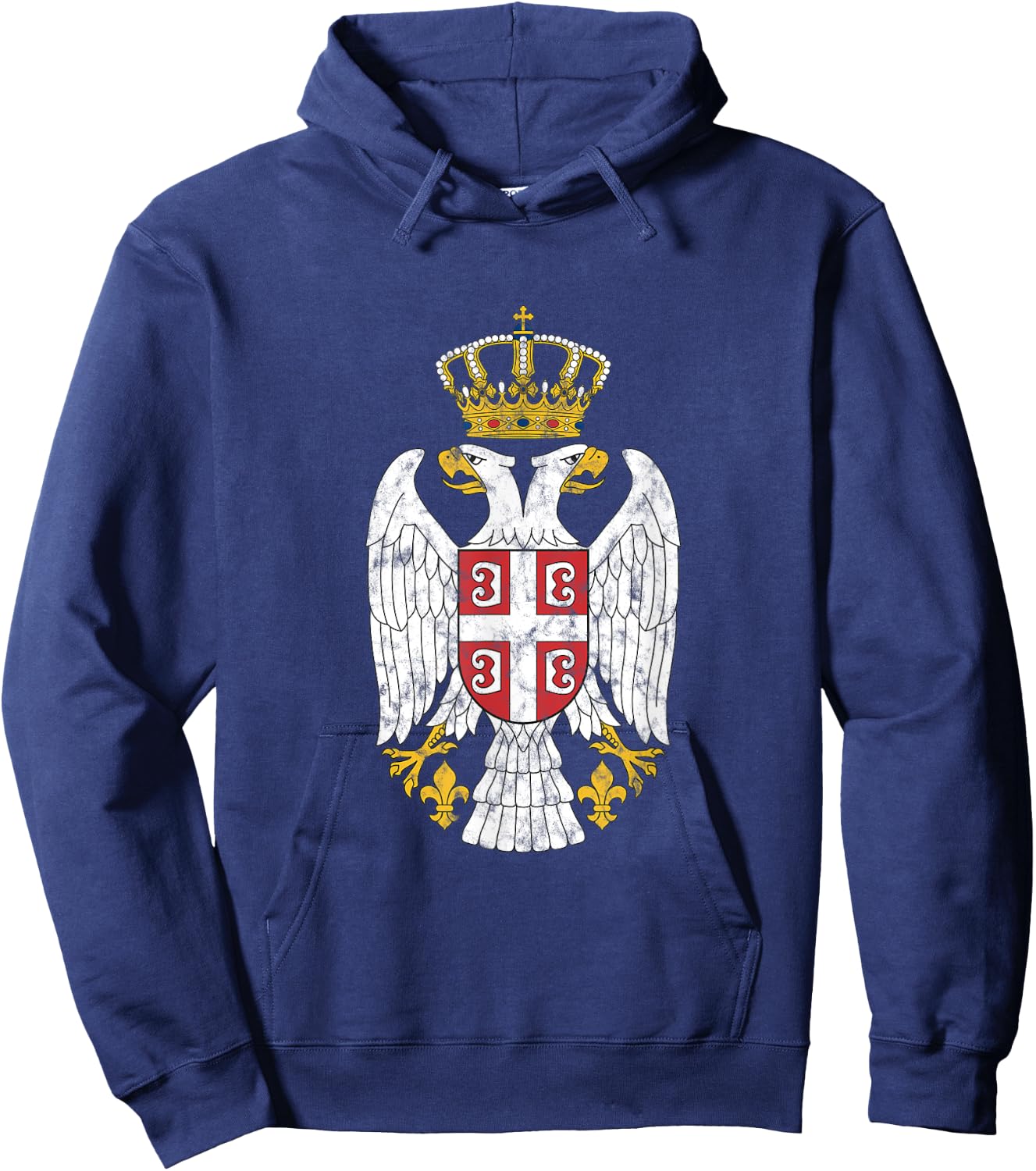 Serbian Coat of Arms Serbian Flag Symbol Balkan Hoodie - Hoodie | Navy