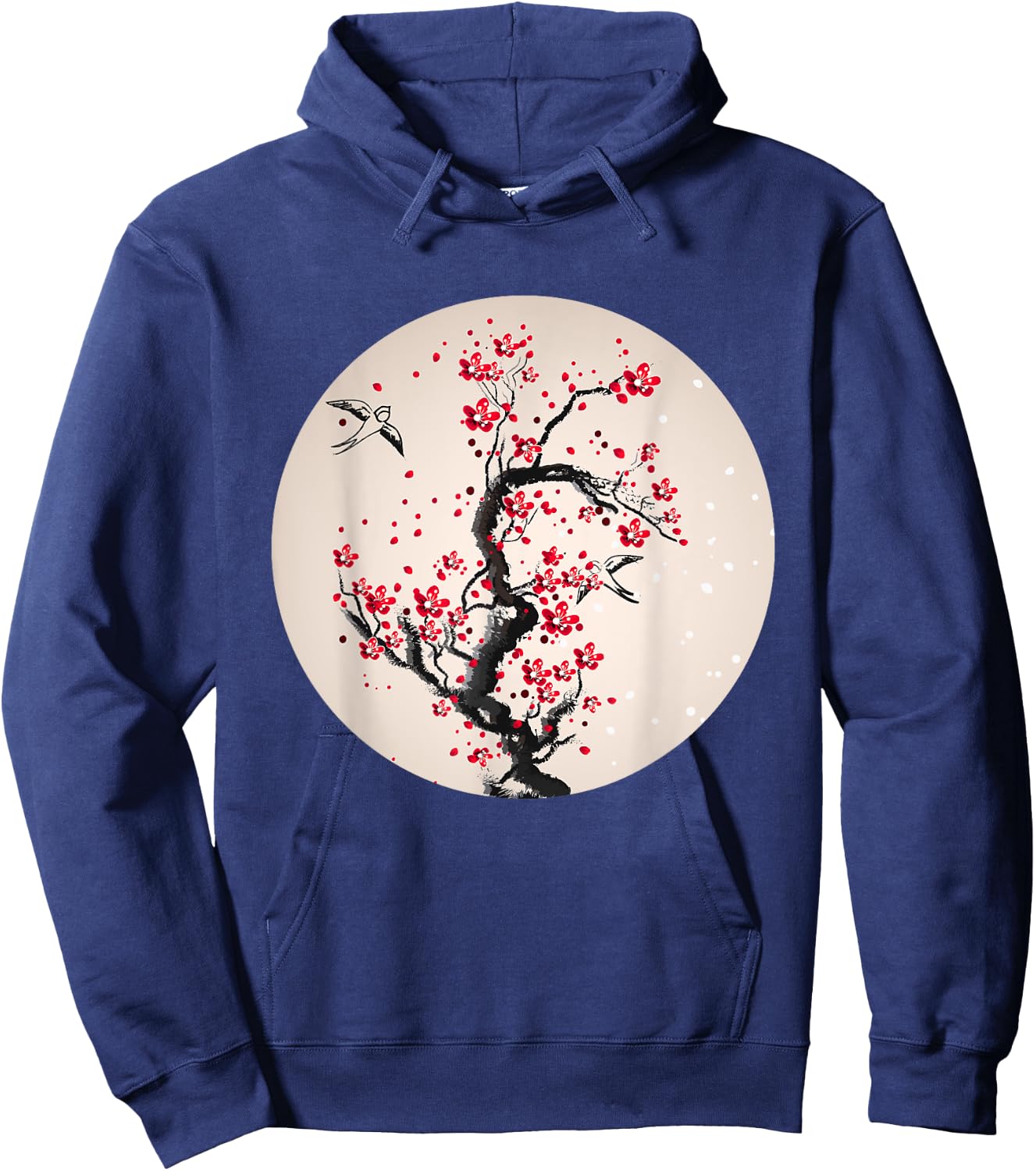 Watercolor Cherry Blossom Tree Hoodie - Hoodie | Navy
