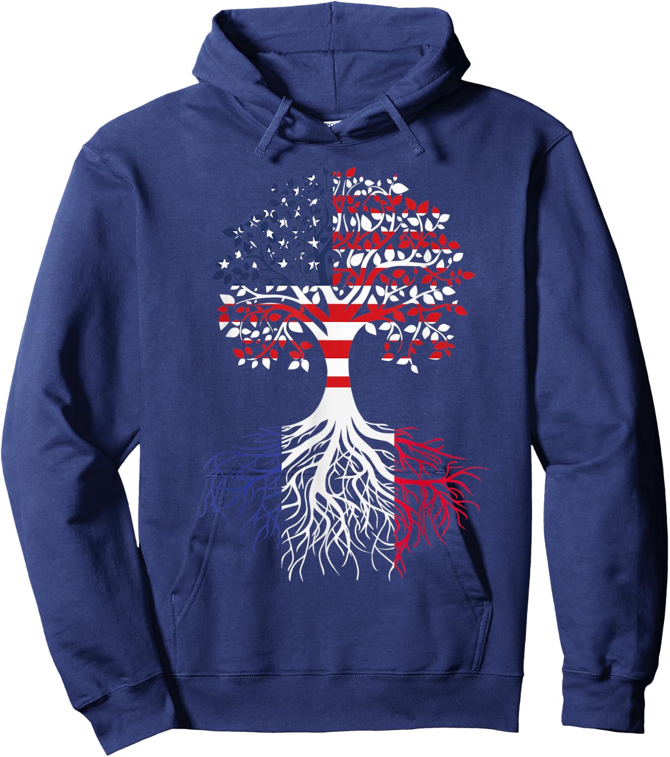 French Roots American Grown Tree Flag Hoodie - Hoodie | Navy