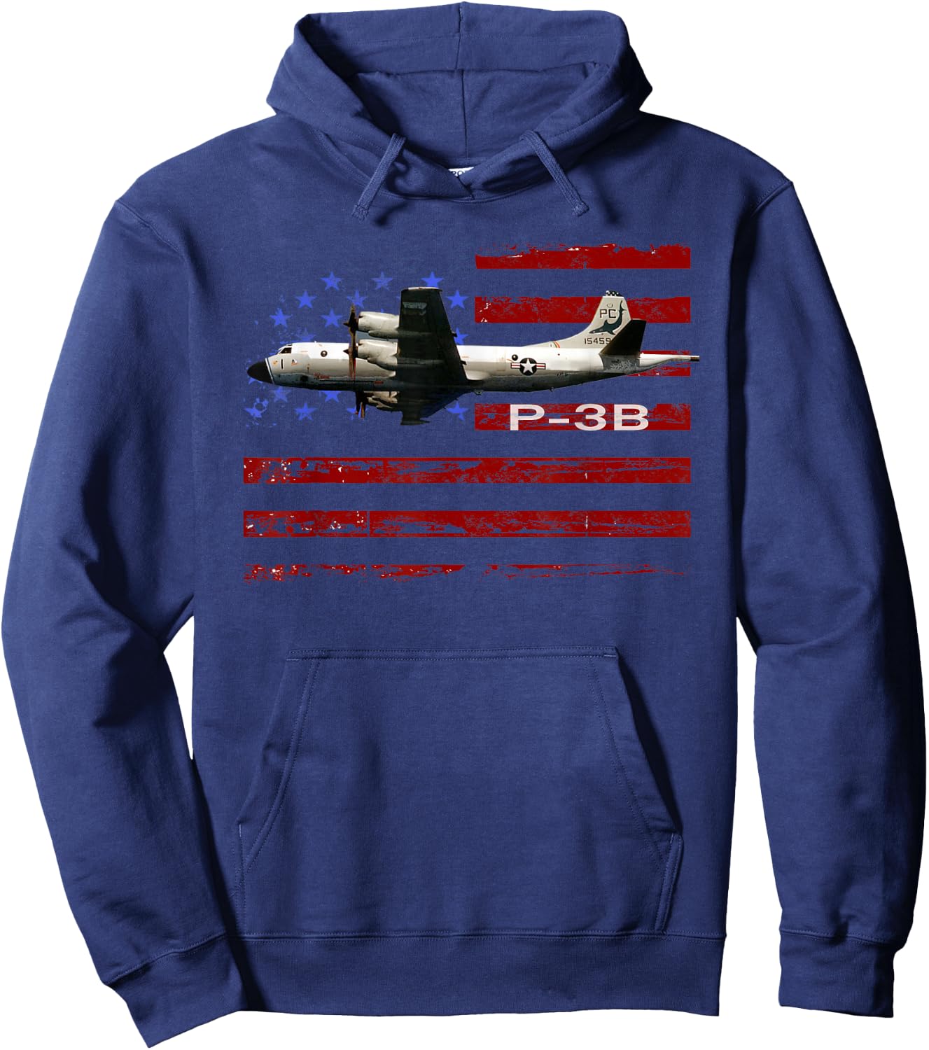 P-3 Orion Vintage American Flag Hoodie - Hoodie | Navy