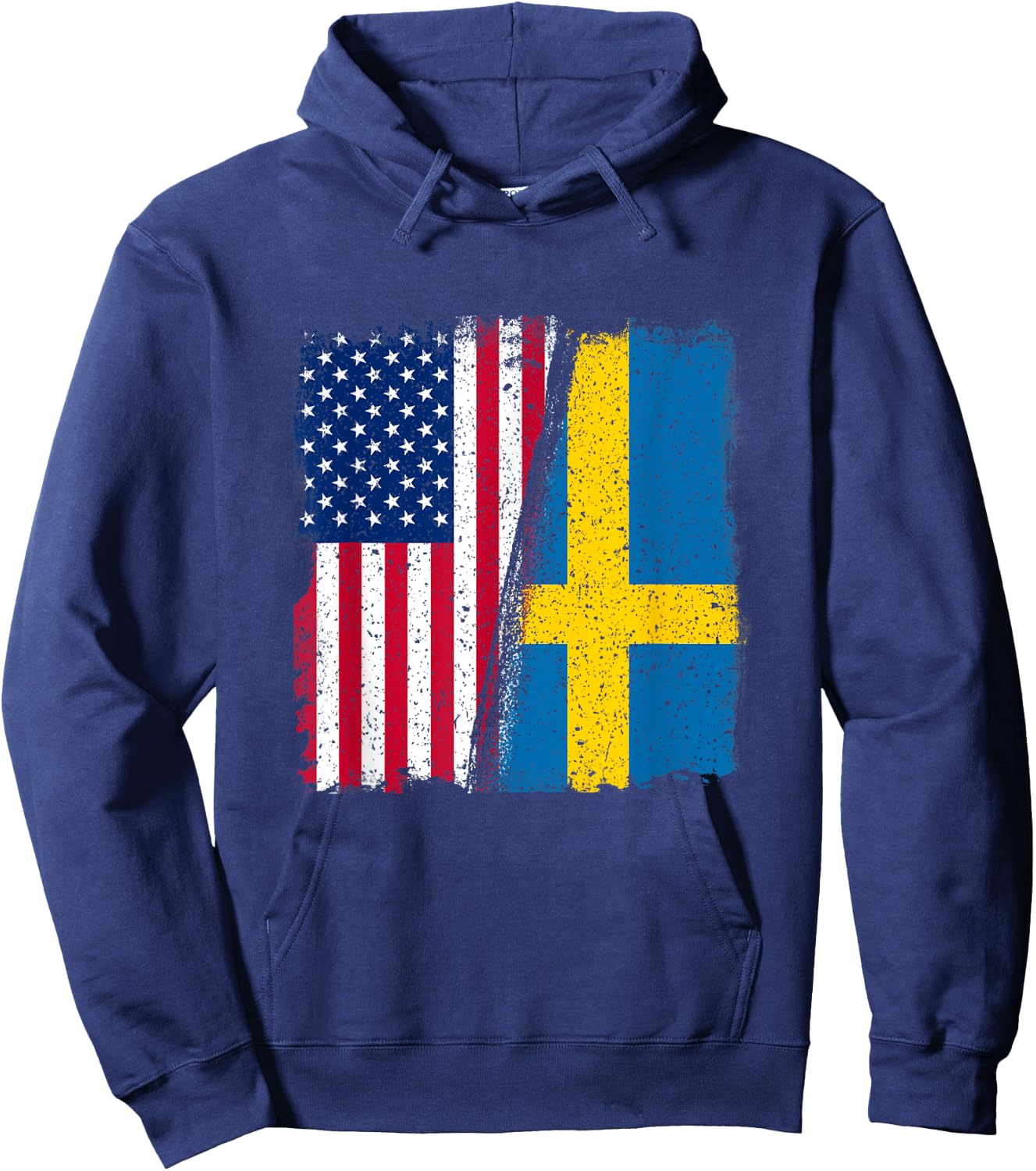 Sweden USA Swede USA Lover Sverige USA Flag Hoodie - Hoodie | Navy