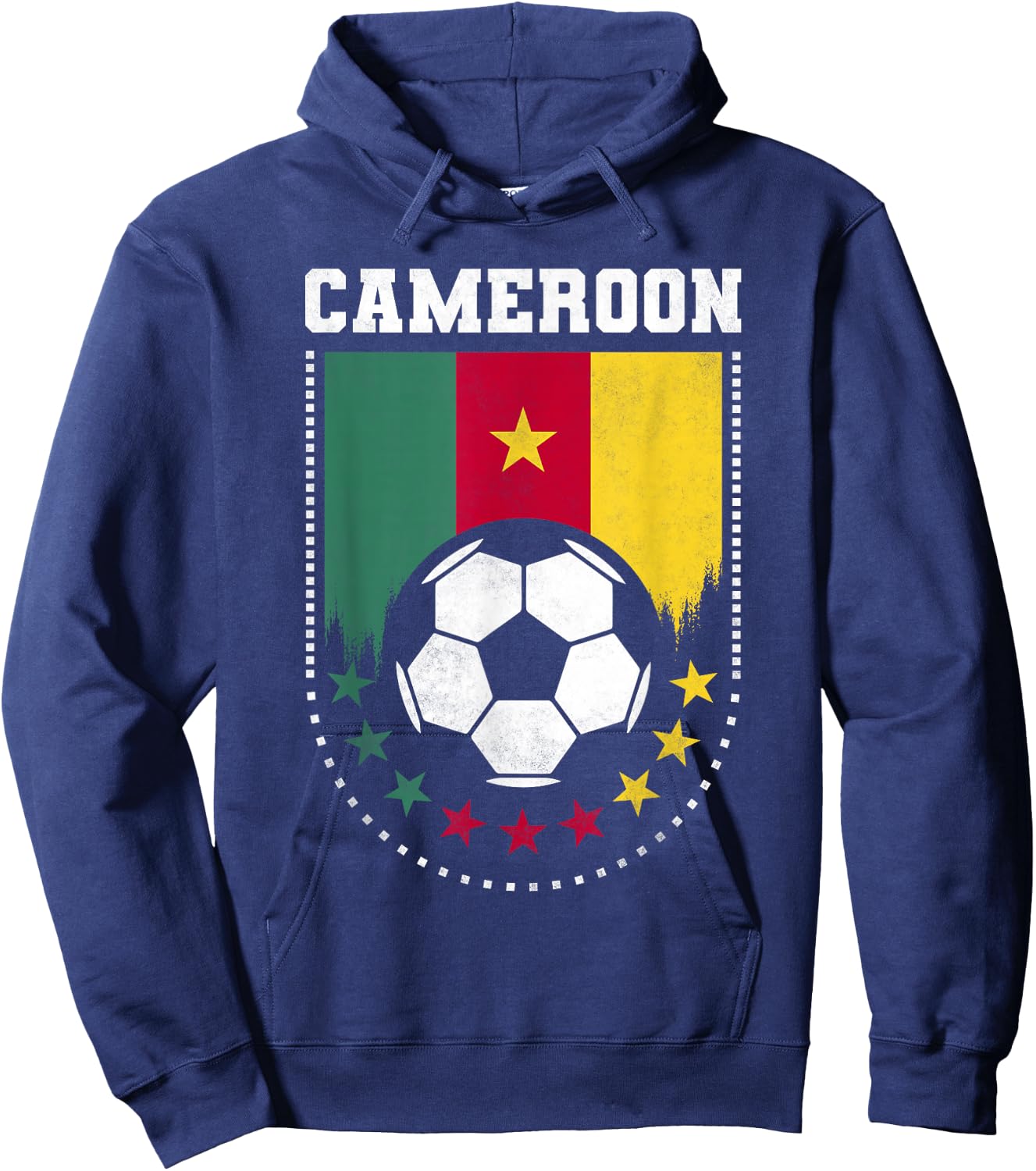 Cameroon Flag Soccer Fan Hoodie - Hoodie | Navy