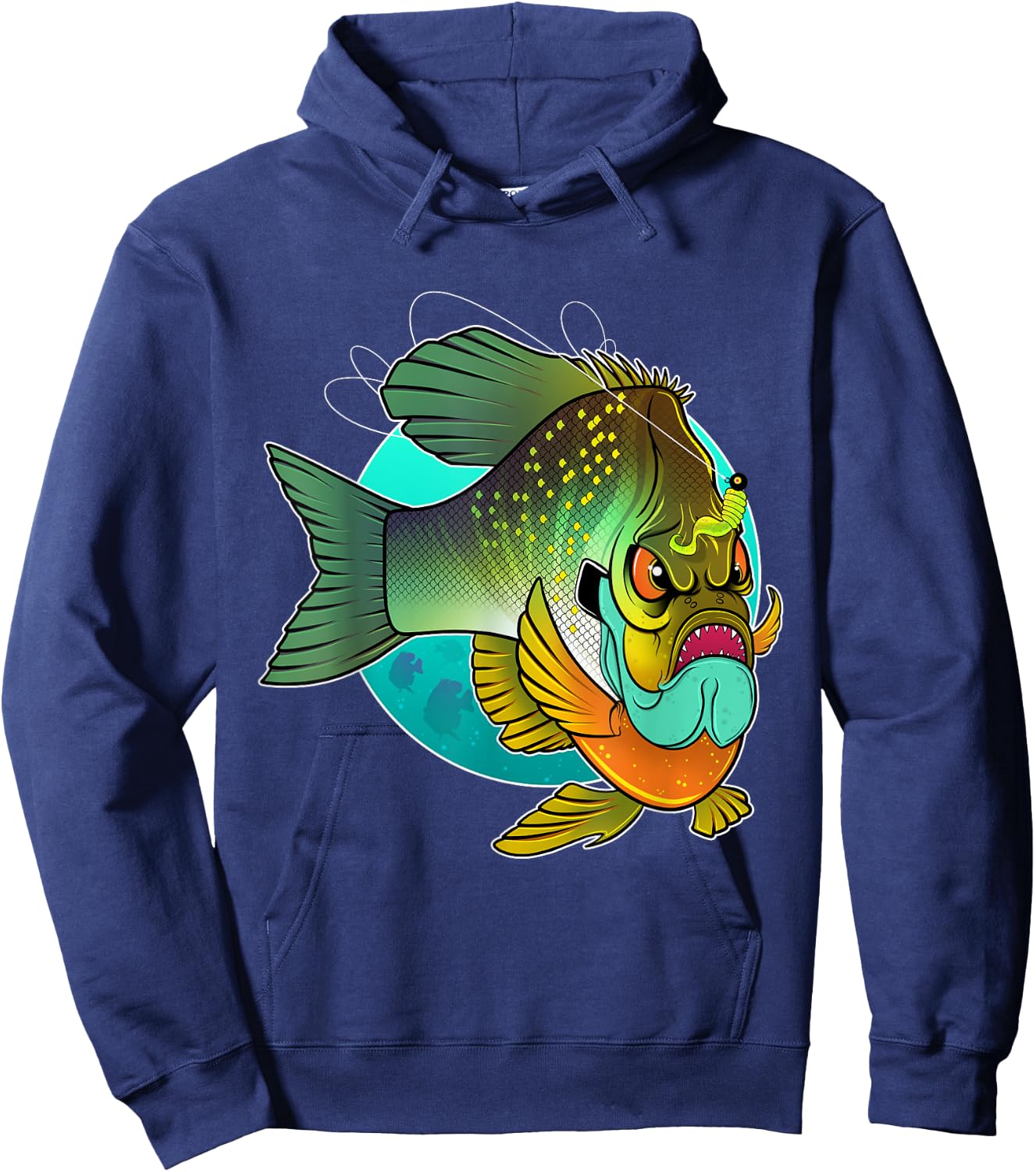 Angry Bluegill Fishing Hoodie - Hoodie | Navy