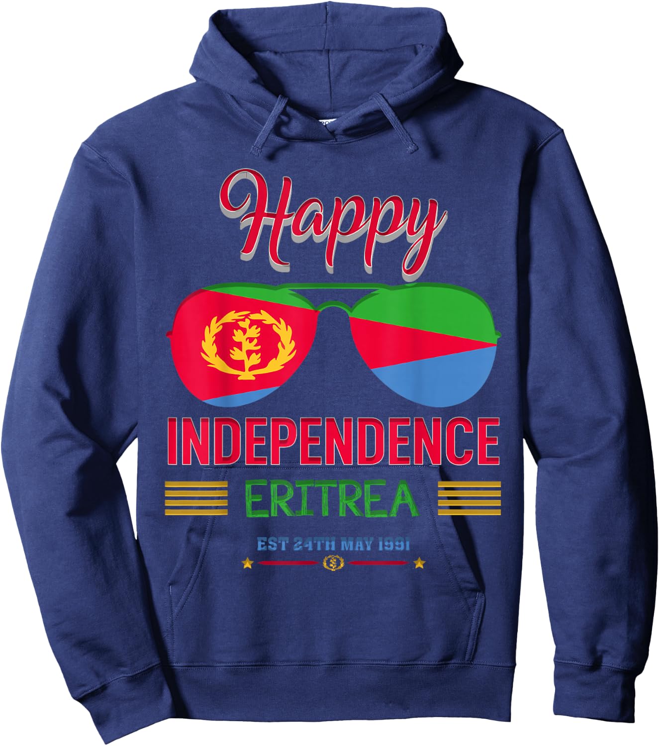 Happy Independence Eritrea, Eritrean Flag Hoodie - Hoodie | Navy