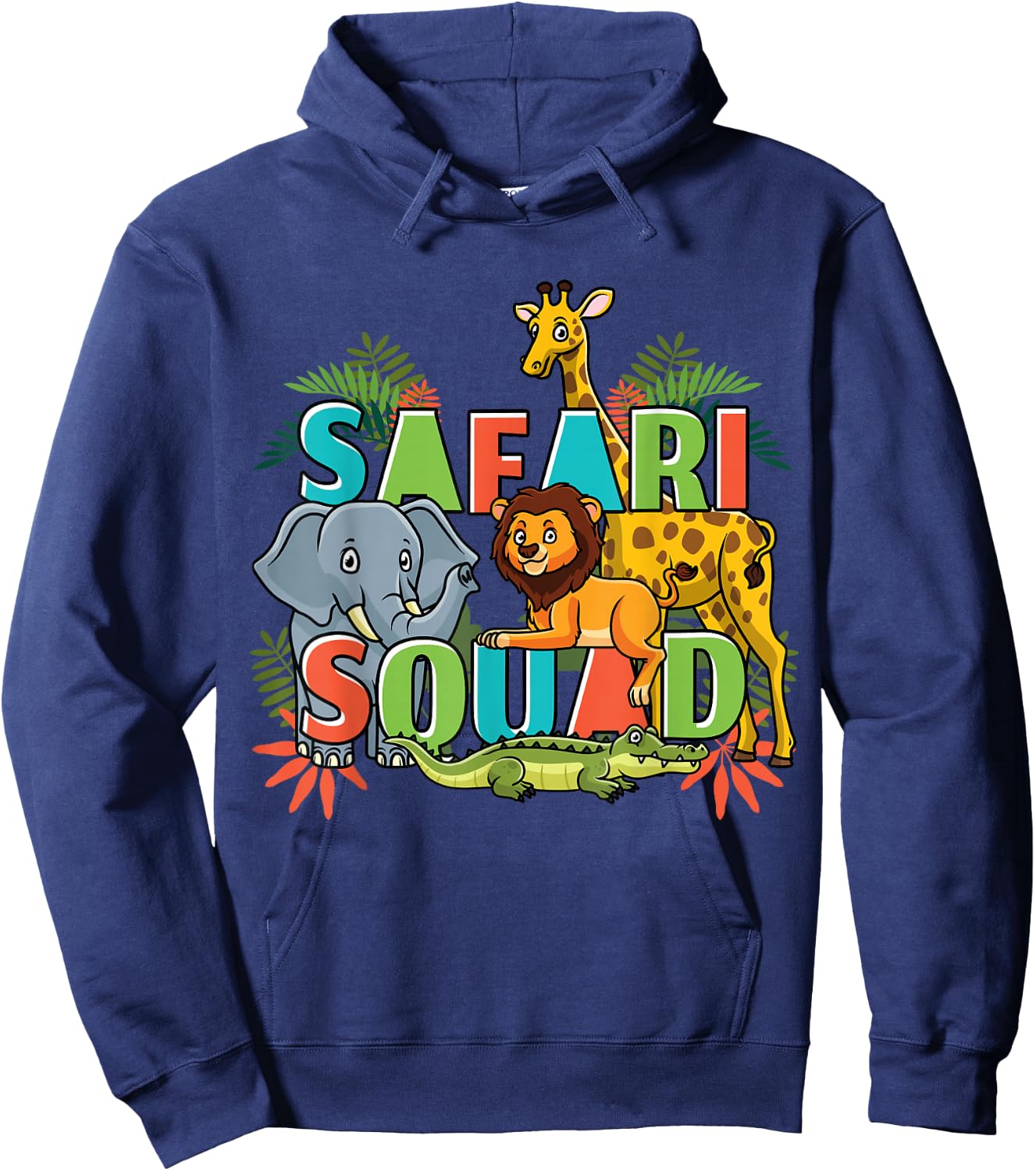 Safari Squad Zoo African Animals Hoodie - Hoodie | Navy