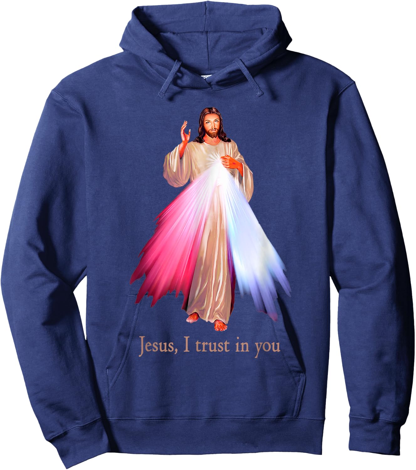 Divine Mercy Jesus I trust in You Hoodie - Hoodie | Navy