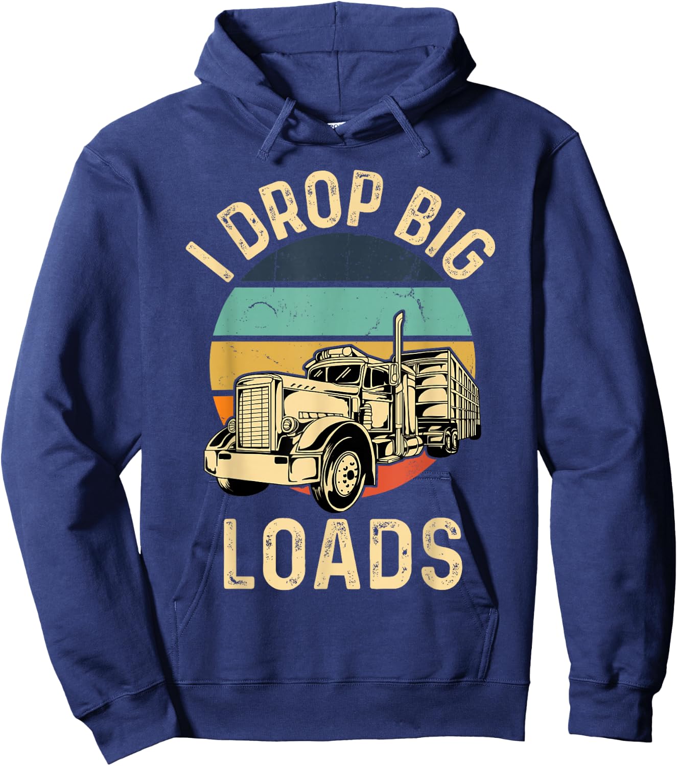 Retro Sunset I Drop Big Loads Hoodie - Hoodie | Navy