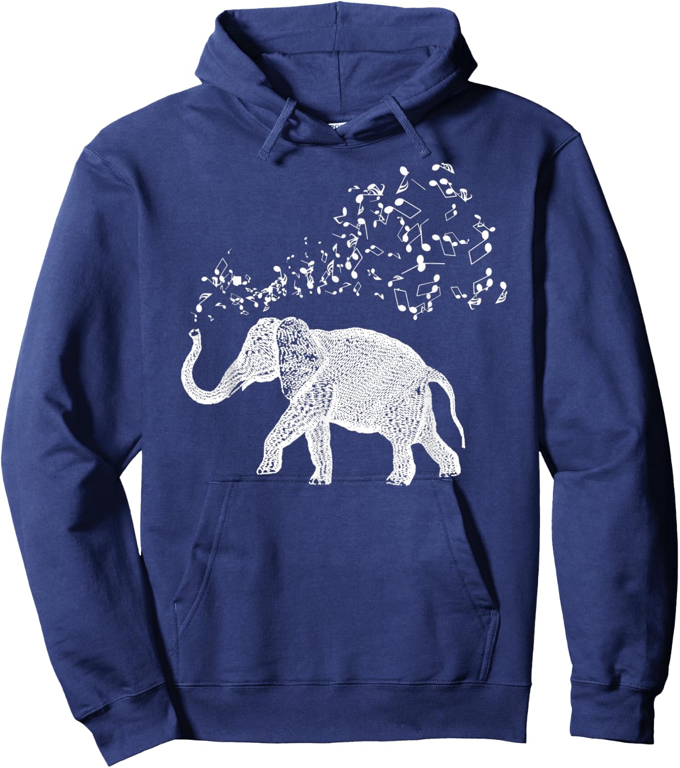 Elephant and musical notes Hoodie - Hoodie | Navy
