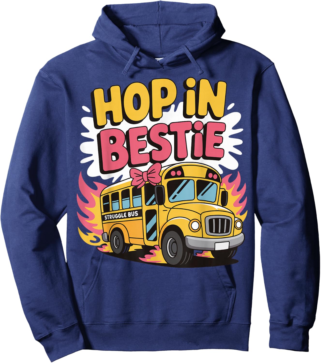 Hop In Bestie Struggle Bus Hoodie - Hoodie | Navy