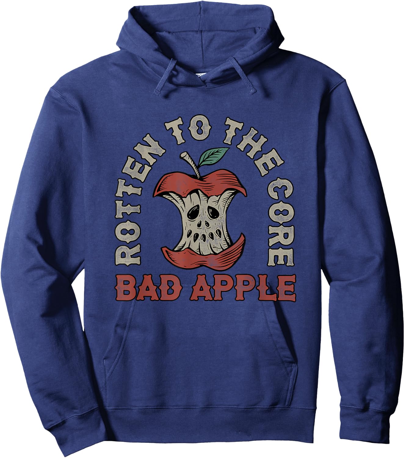 Rotten to the core Bad Apple Funny Retro Hoodie - Hoodie | Navy