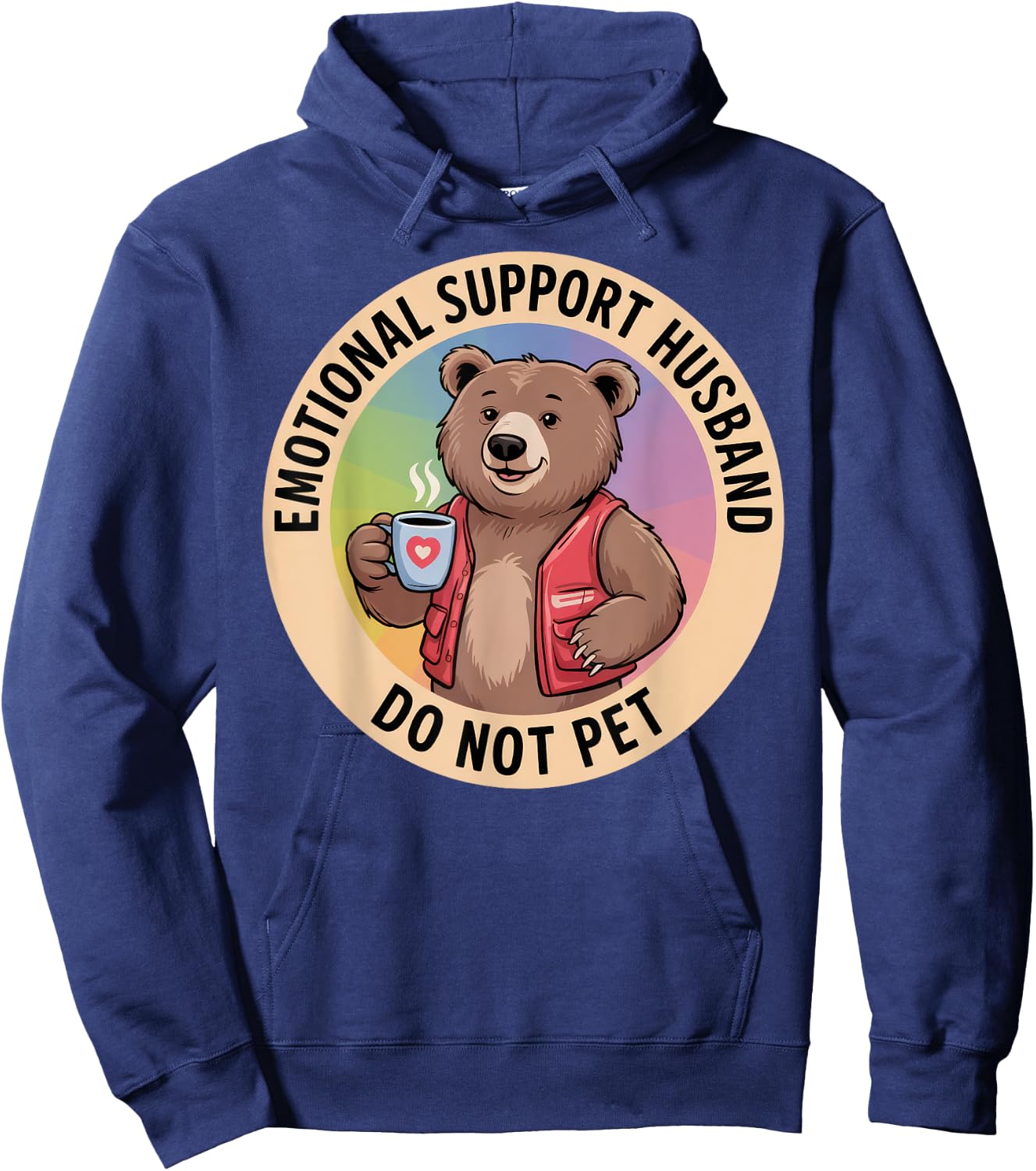 Emotional Support Husband Do Not Pet Hoodie - Hoodie | Navy