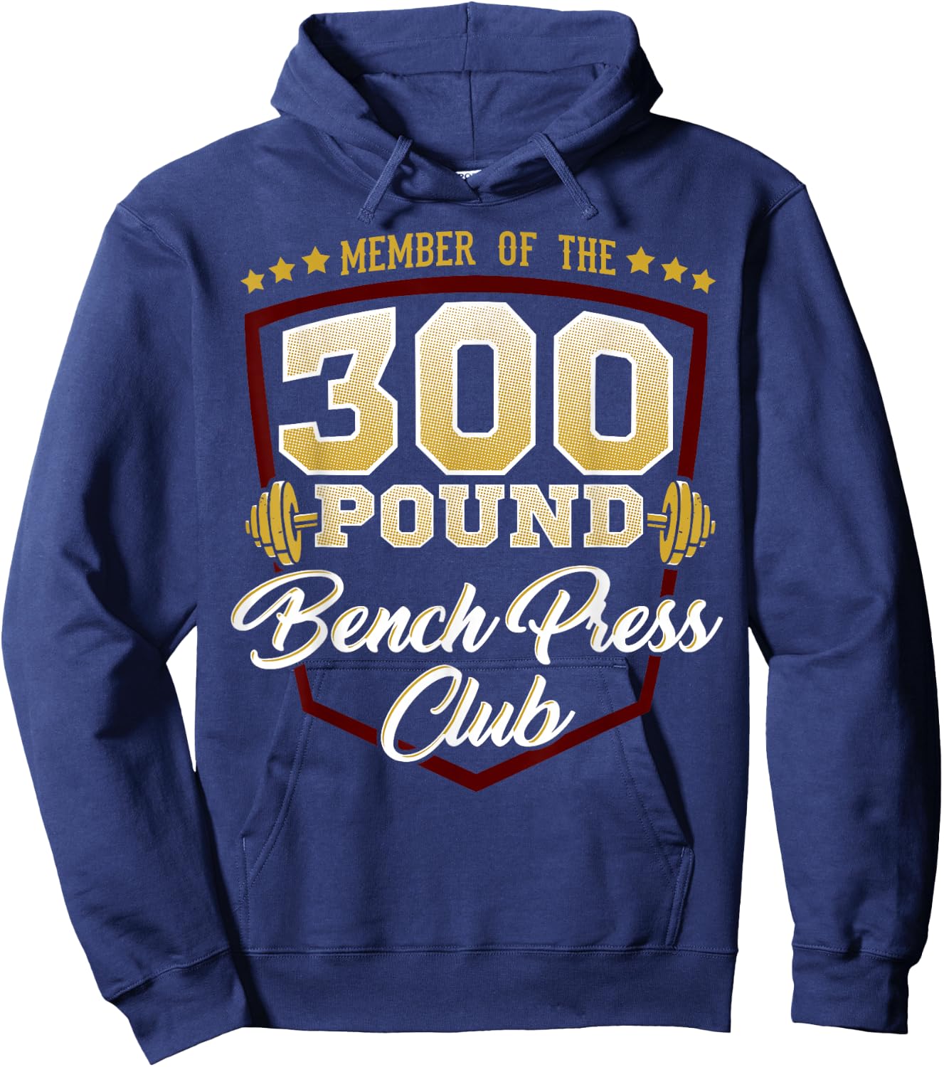 300 Pound Bench Press Club Gym Hoodie - Hoodie | Navy