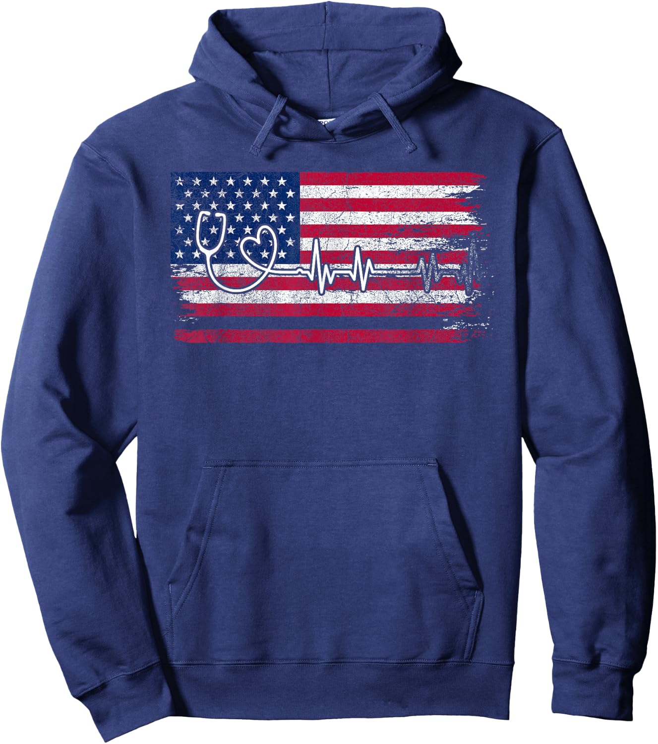 American Flag Nurse Hoodie - Hoodie | Navy