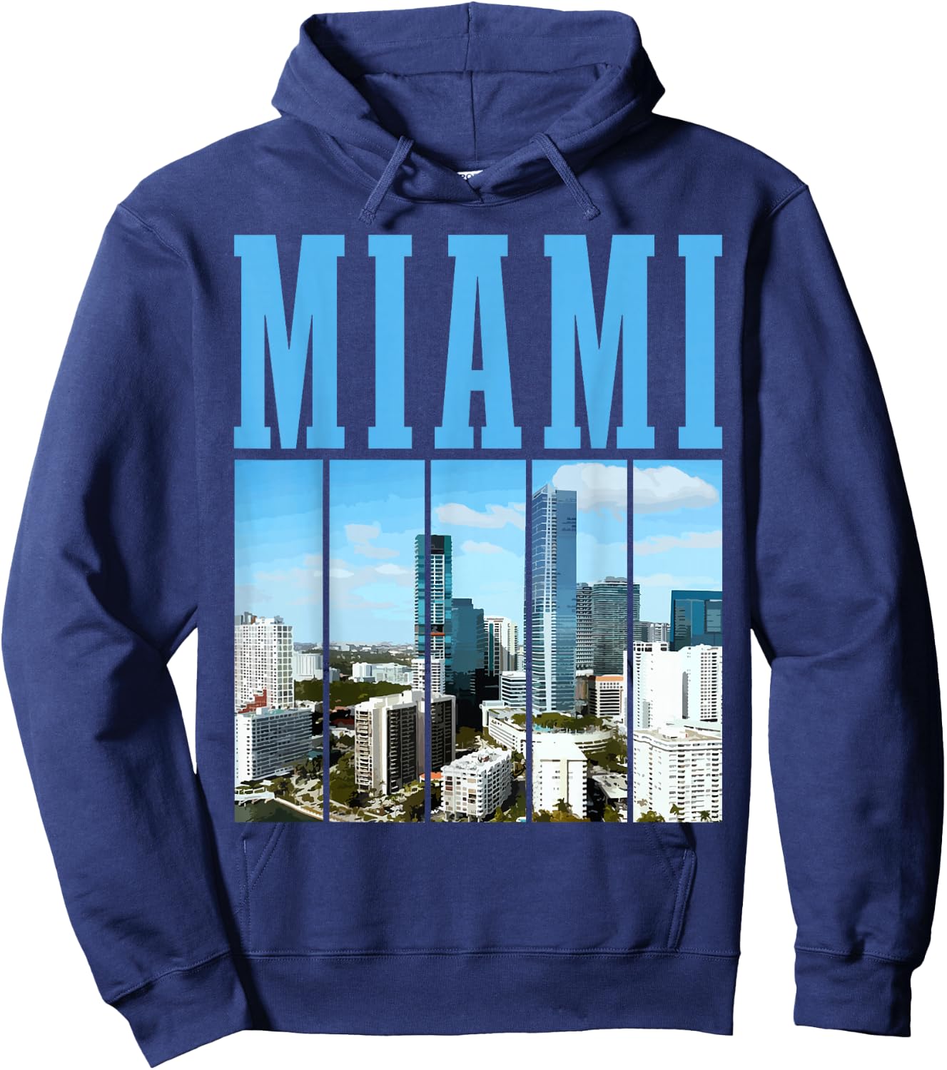 Miami Skyline 305 Florida Vintage Pride Hoodie - Hoodie | Navy
