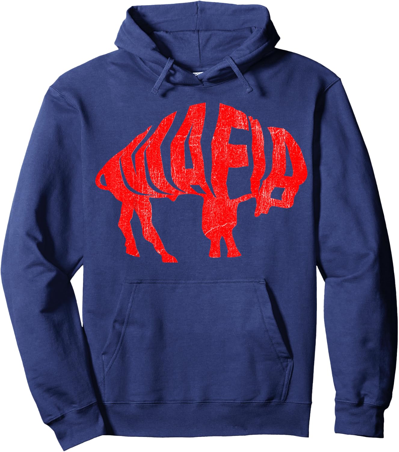 WNY Pride - Faded Red Buffalo Hoodie - Hoodie | Navy