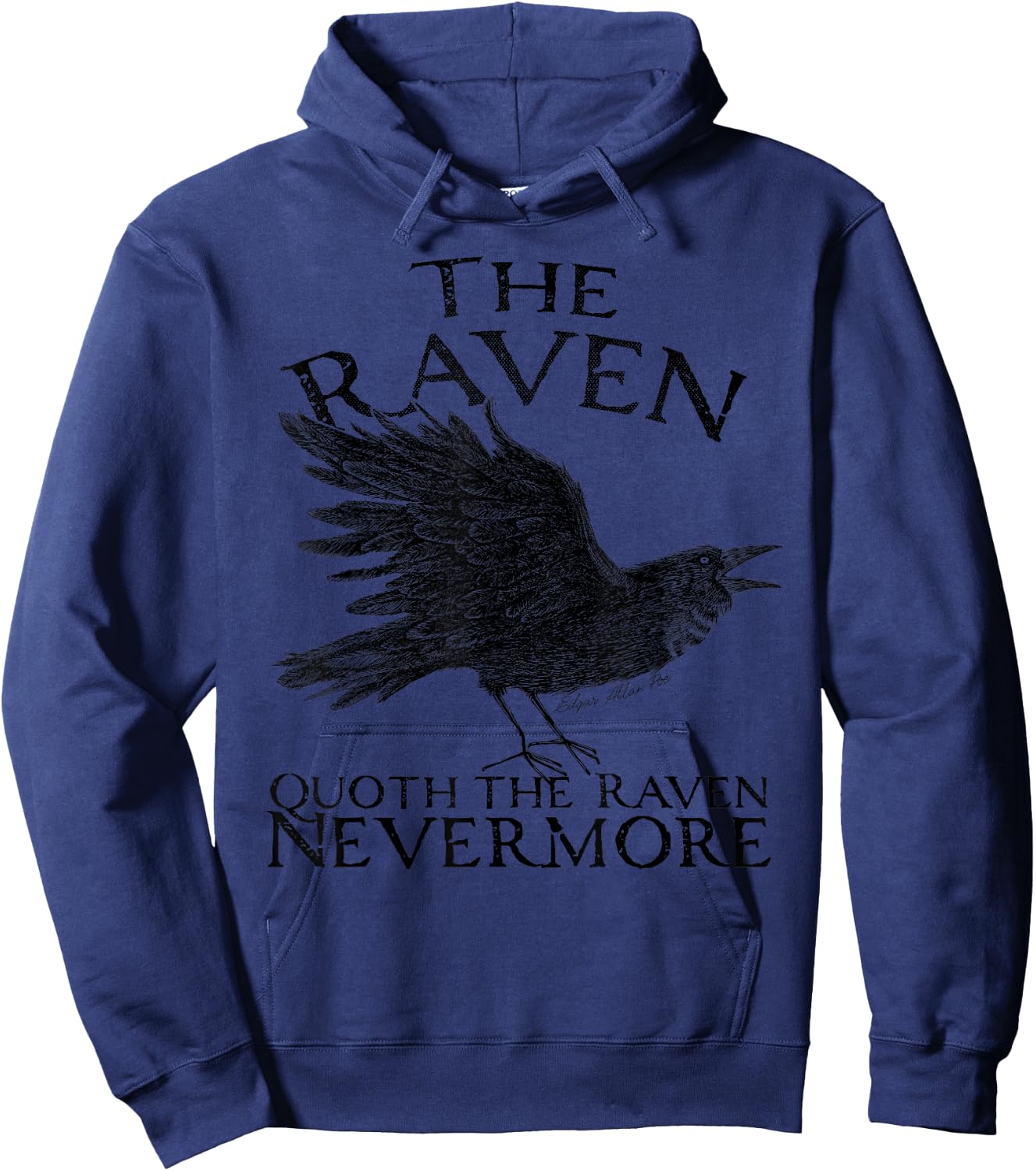 The Raven, Edgar Allan Poe, gothic Literature Hoodie - Hoodie | Navy
