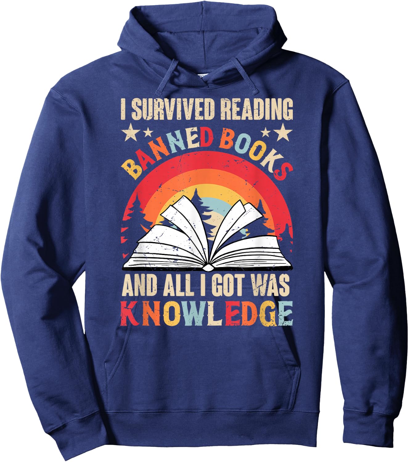Banned Books Saying - Forbidden Literature Hoodie - Hoodie | Navy