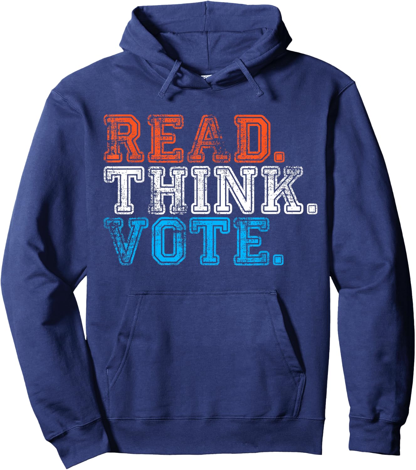 Adults Black Small Read Think Vote Hoodie - Hoodie | Navy