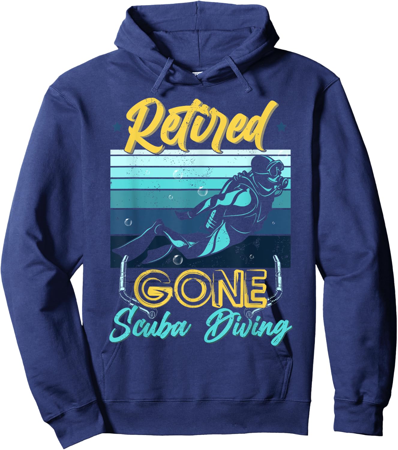 Retired Gone Scuba Diving Gear Retirement Gift Hoodie - Hoodie | Navy